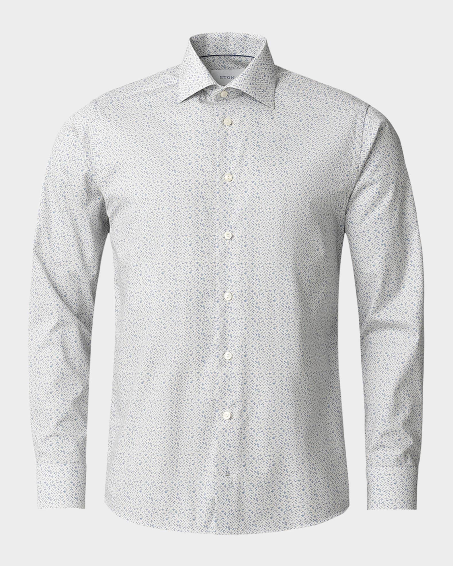 Eton Geometric Signature Twill Dress Shirt | Slim Fit | Size 38
