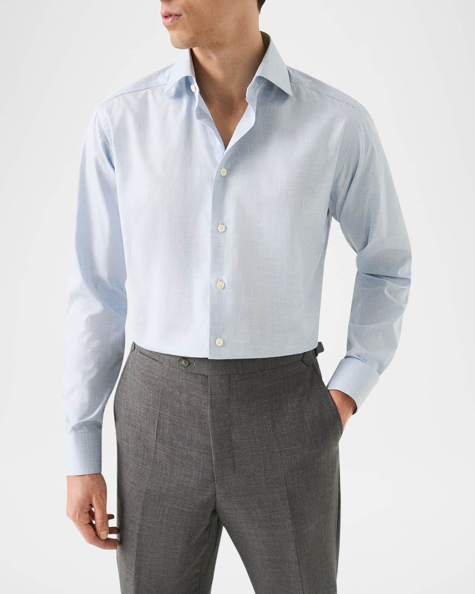 Eton Men's Organic Cotton Twill Slim-Fit Dress Shirt | Neiman Marcus
