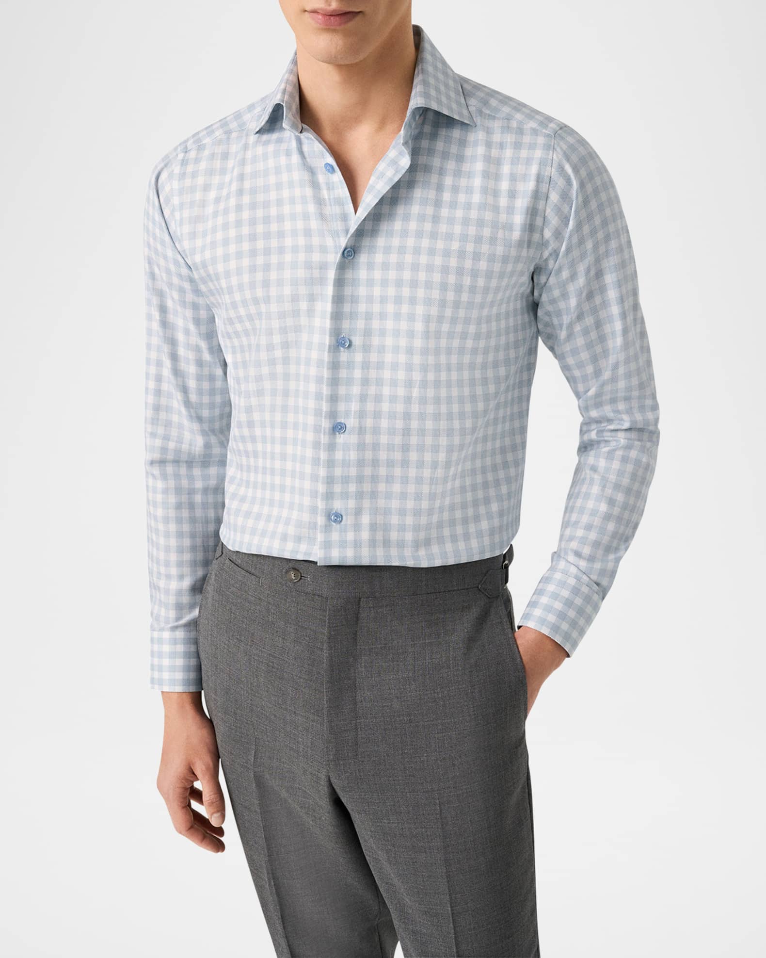 slim fit dress slacks Formal Blue Dress Shirt For Men | Modern Fit main image 0