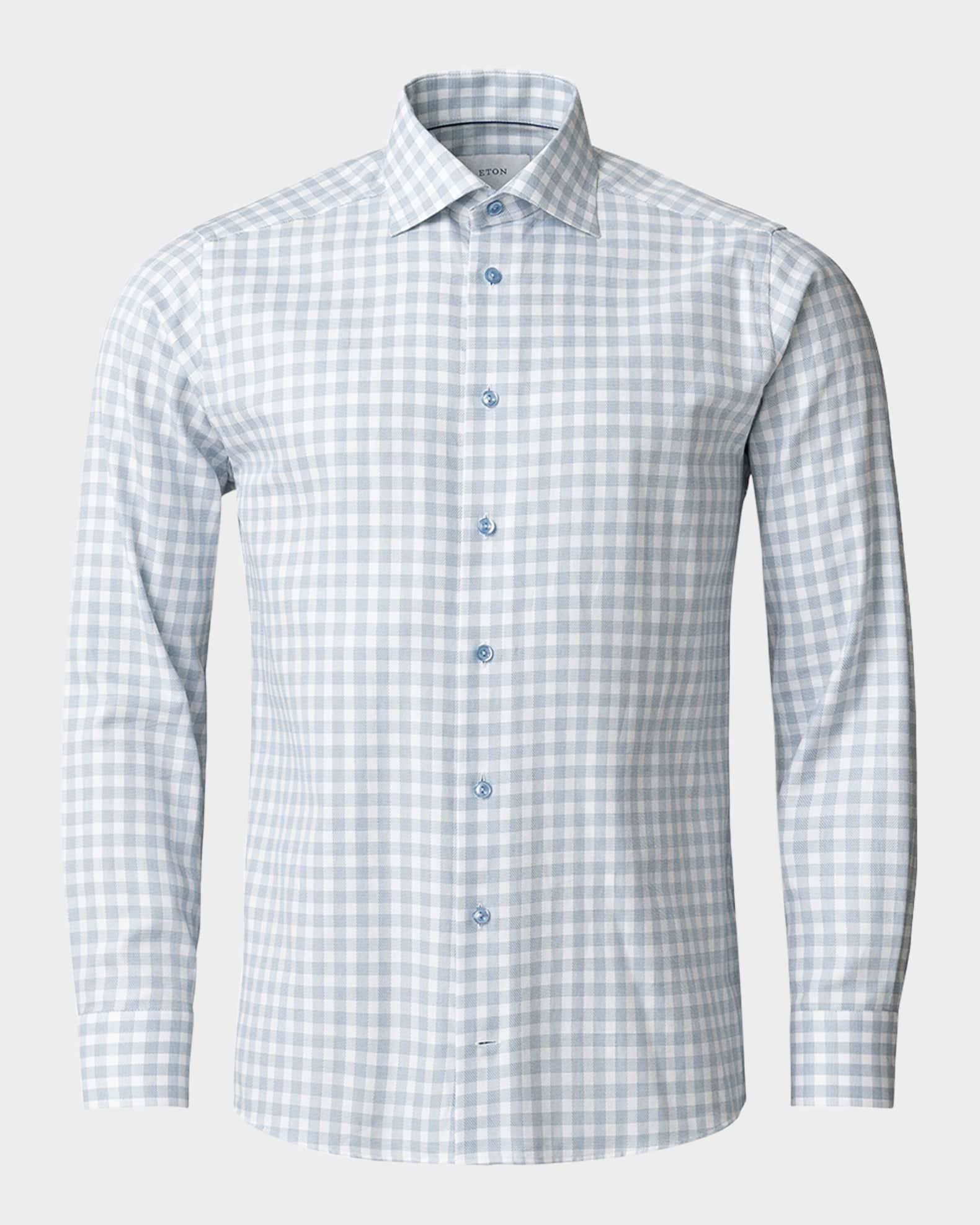 Men's Signature Twill Check Contemporary-Fit Dress Shirt 0