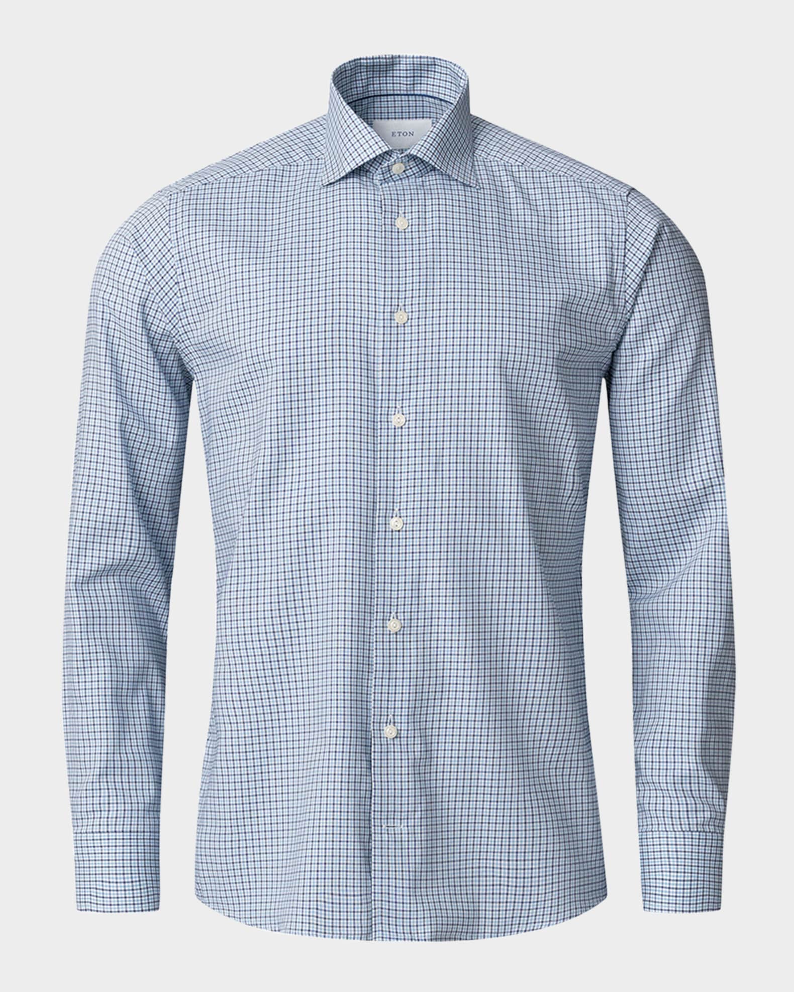 Men's Signature Oxford Grid Check Contemporary-Fit Dress Shirt 0