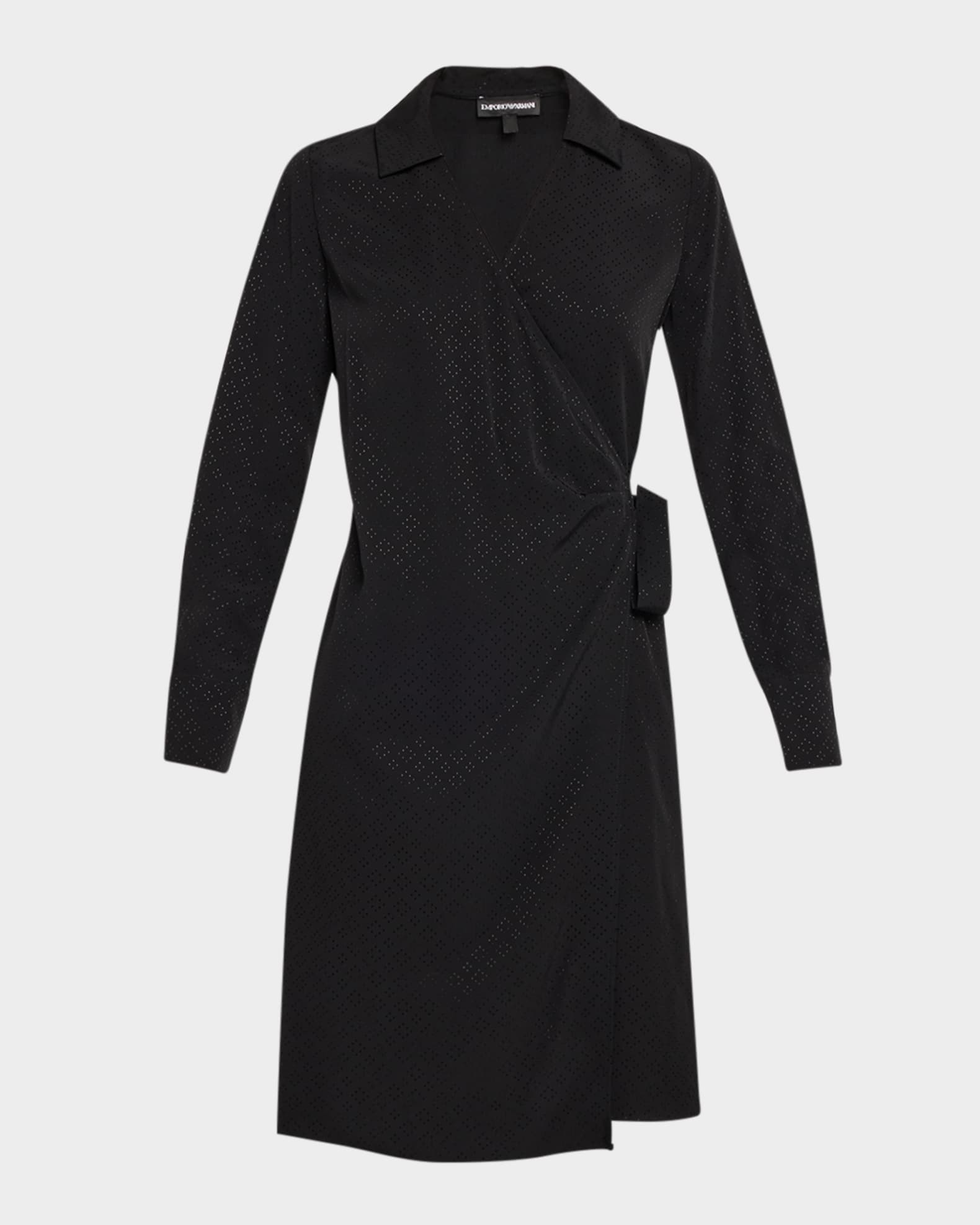 Diamond Jacquard Wrap Shirtdress 0
