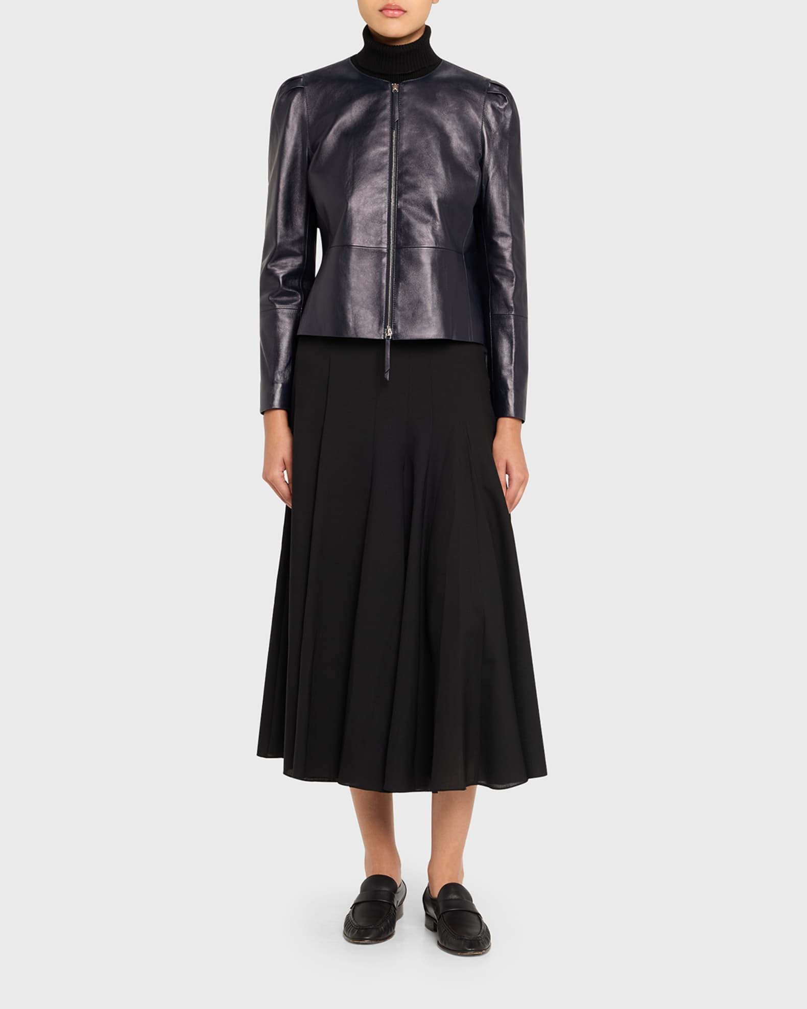 Lafayette 148 New York x The Morning Show Puff-Shoulder Leather