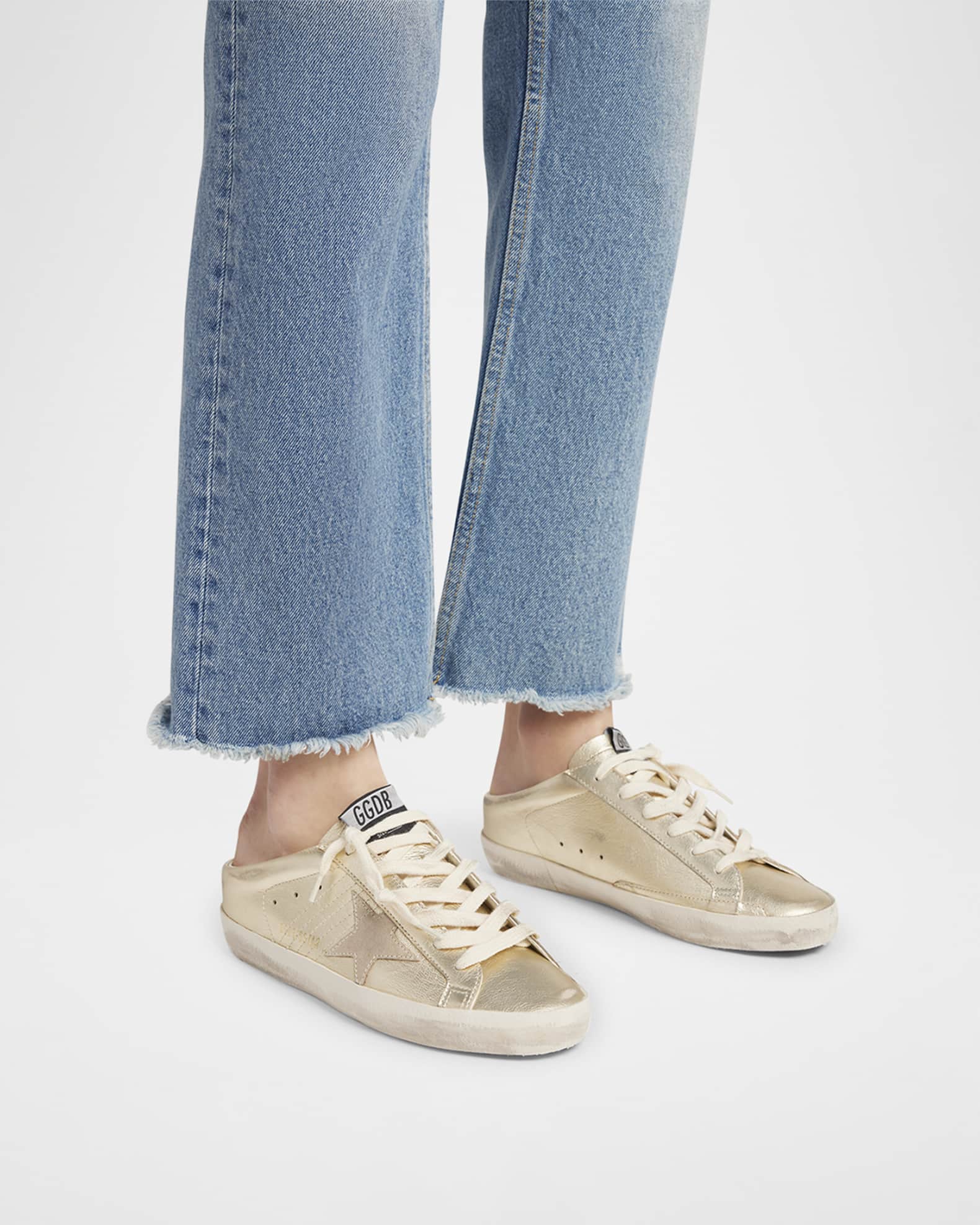 Super Star Sabot Metallic Leather Slide Sneakers 1