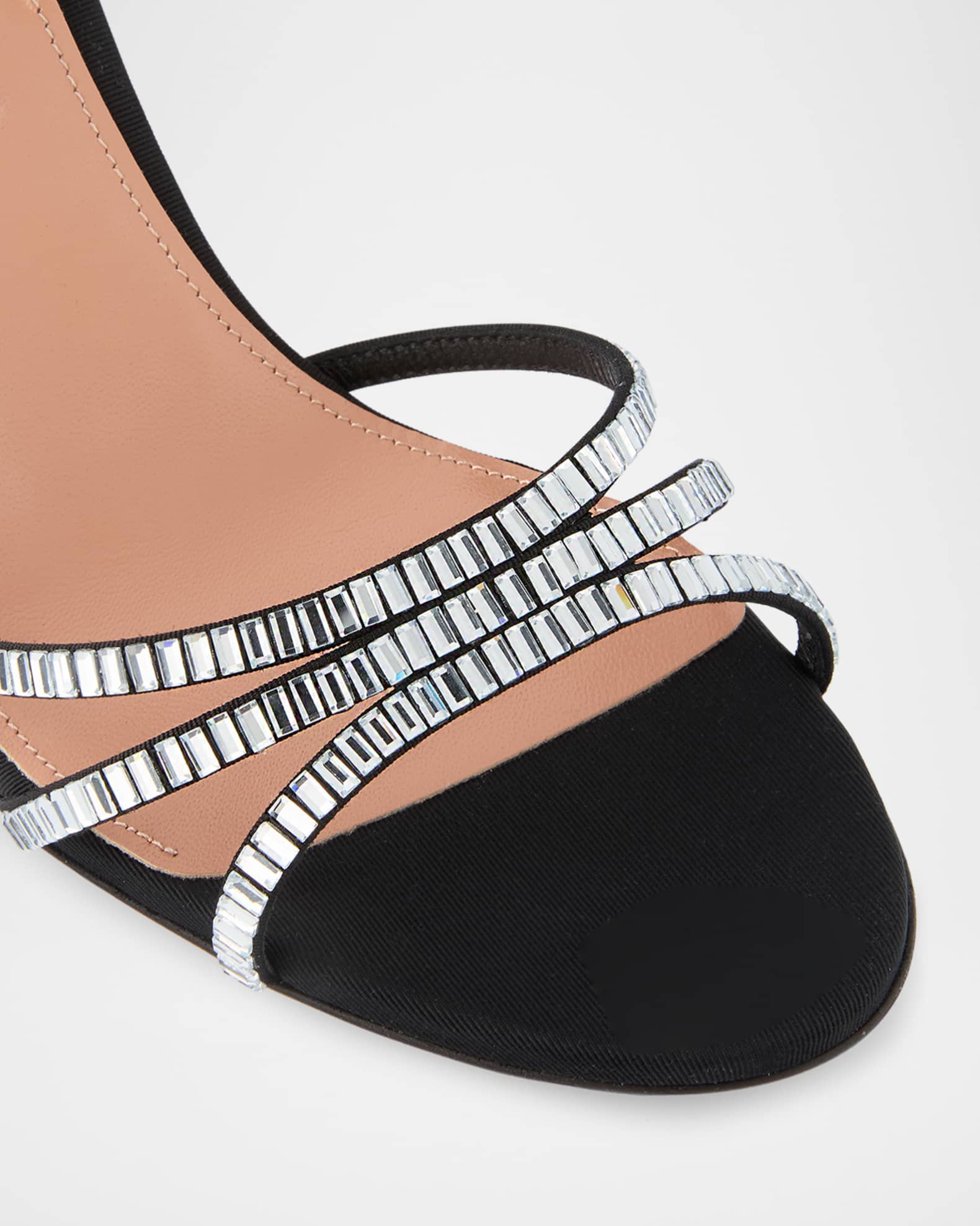 Aquazzura Memoire Crystal Grosgrain Halter Sandals | Neiman Marcus