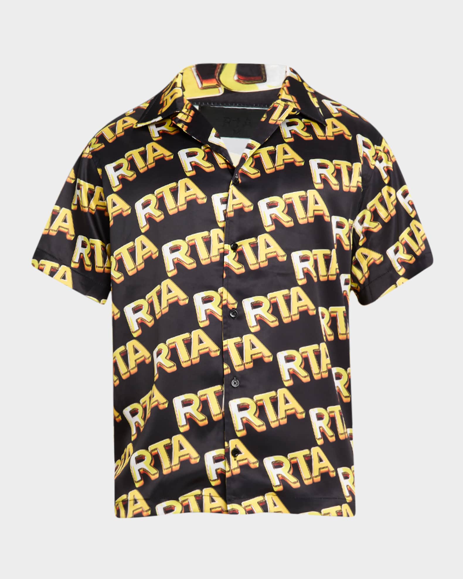 Men's Nathan Short-Sleeve Satin Logo Shirt 0