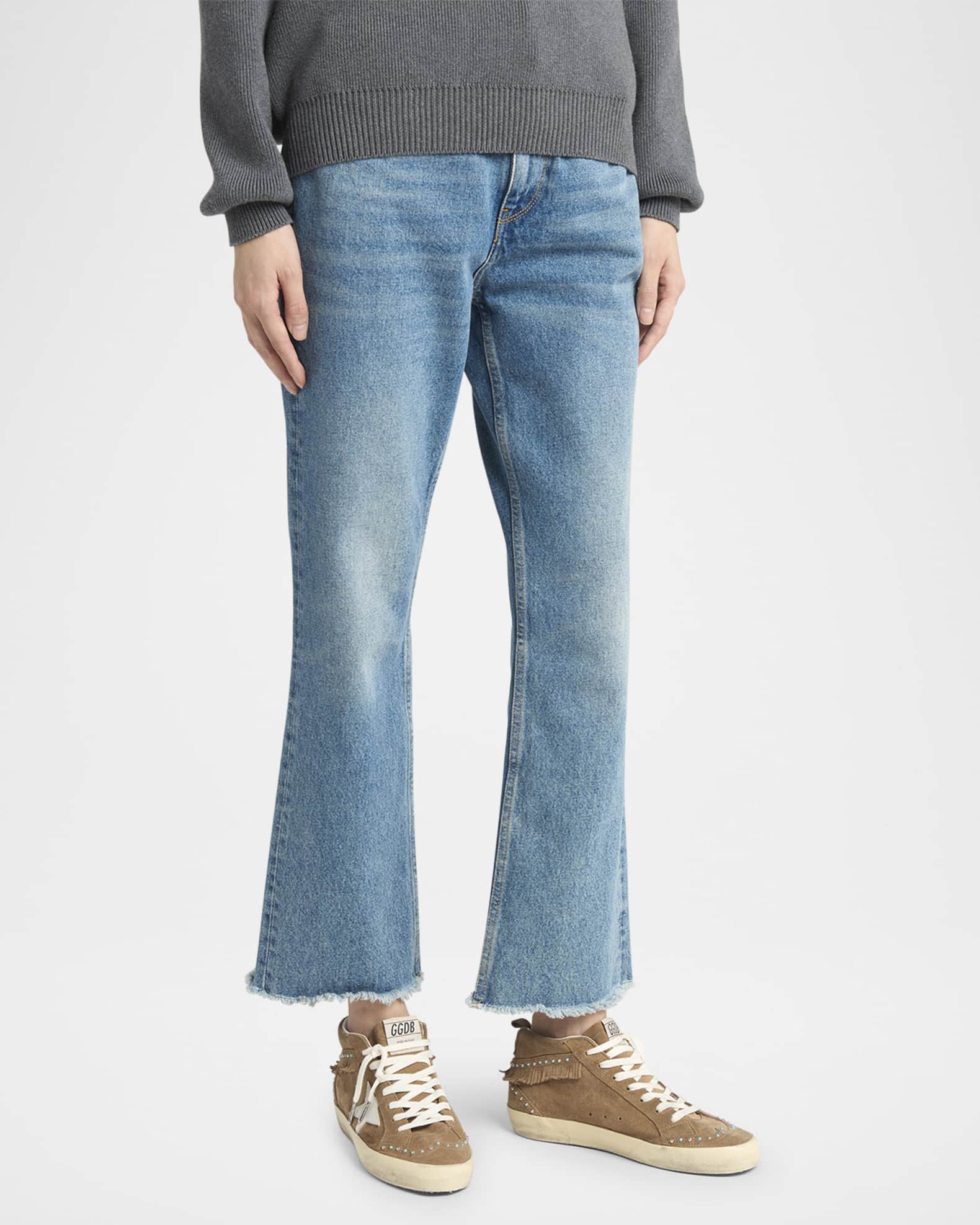 Mid Star Suede Mid-Top Sneakers with Fringe and Studs 1