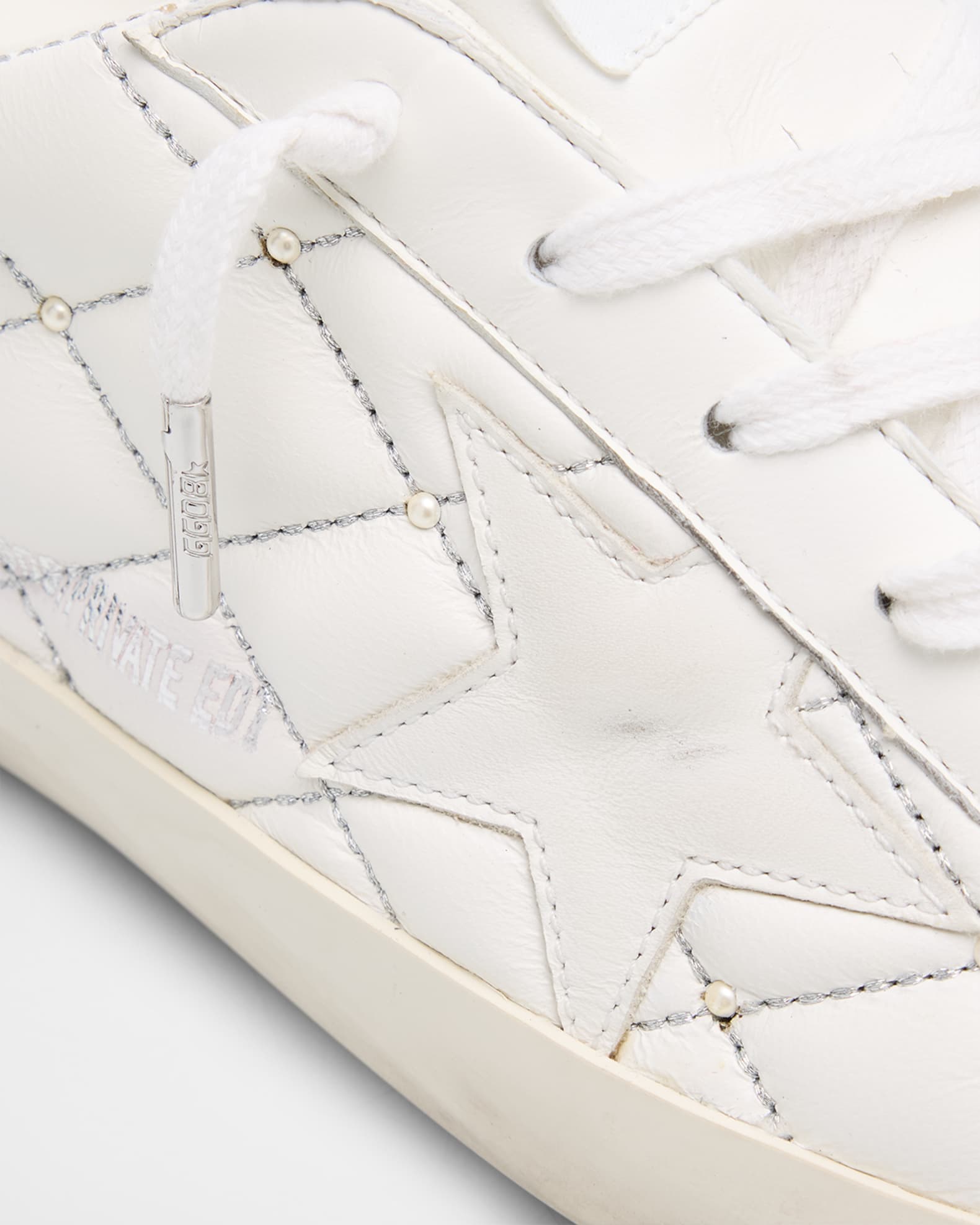 Golden Goose Superstar Sabot Pearly Quilted Leather Mule