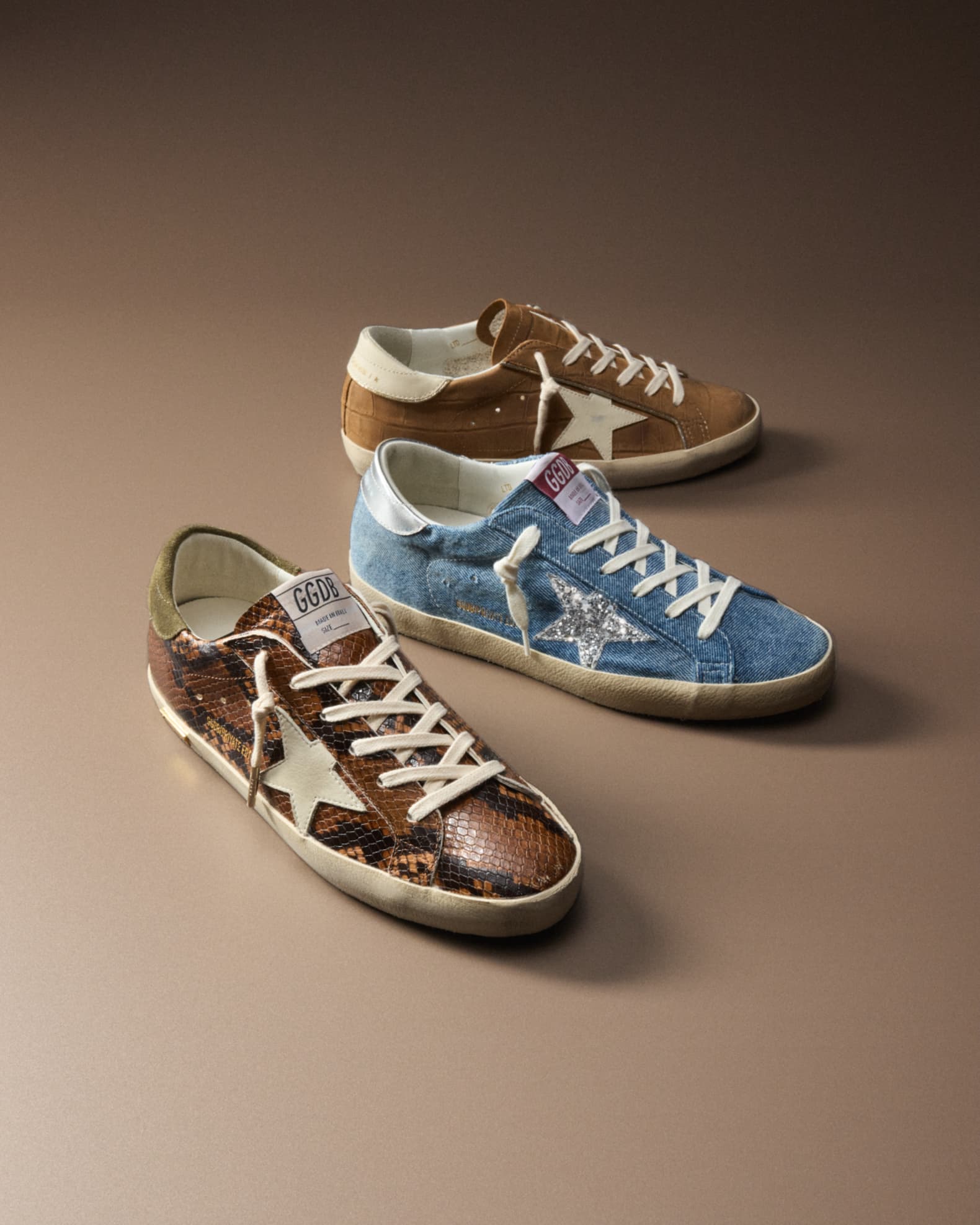 Golden Goose Super-Star Croco Leather Low-Top Sneakers | Neiman Marcus