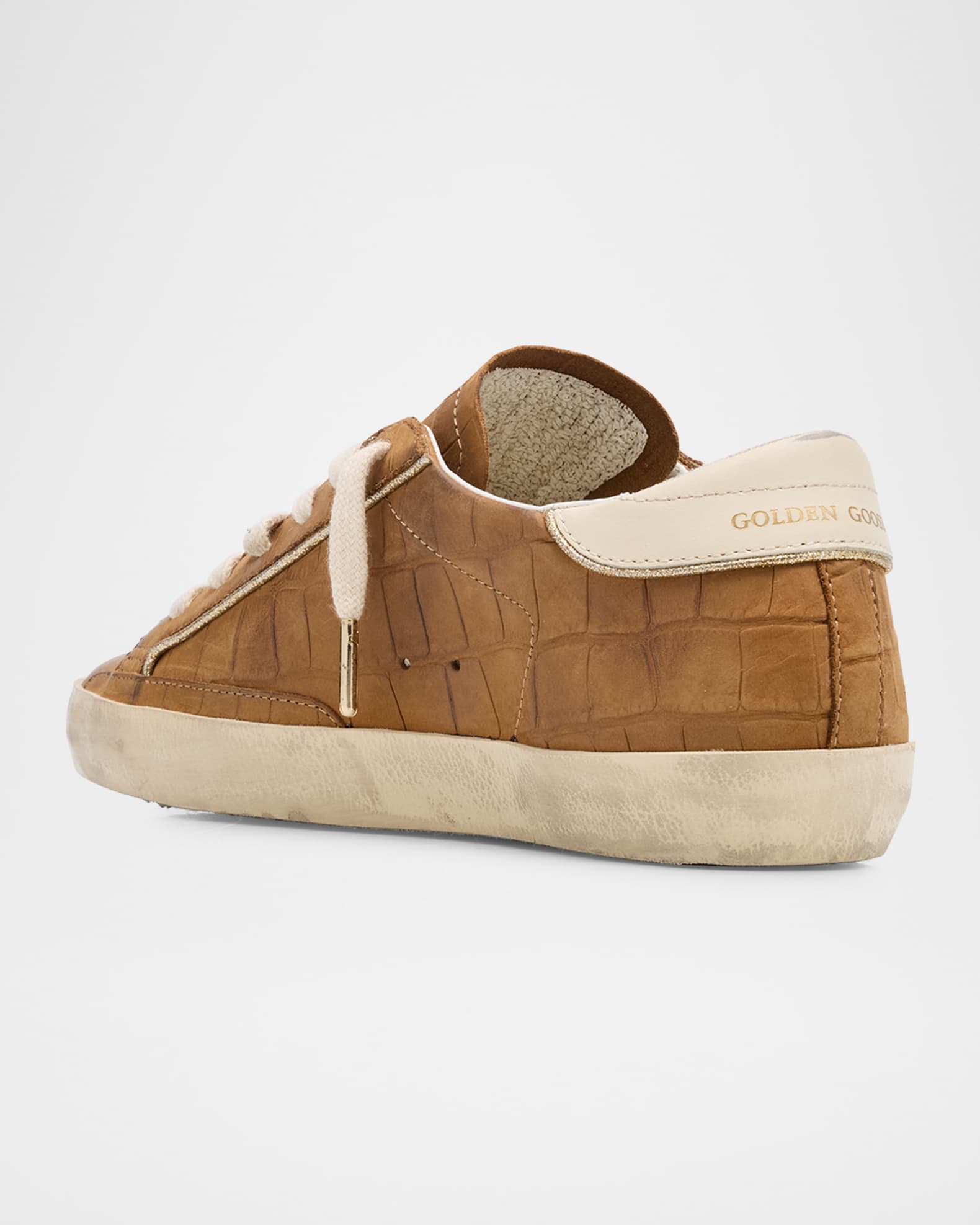 Golden Goose Super-Star Croco Leather Low-Top Sneakers | Neiman Marcus