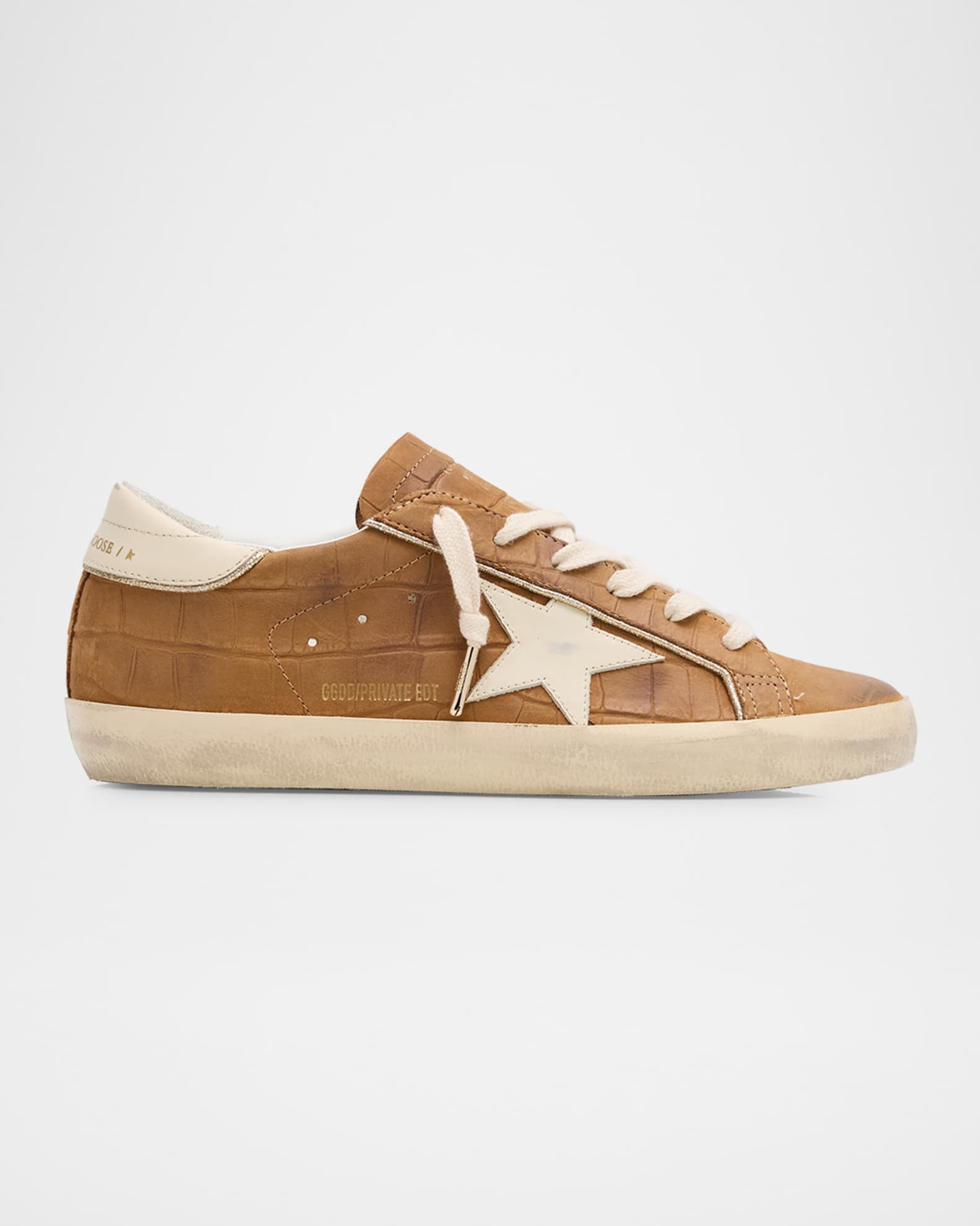 Golden Goose Super-Star Croco Leather Low-Top Sneakers | Neiman Marcus