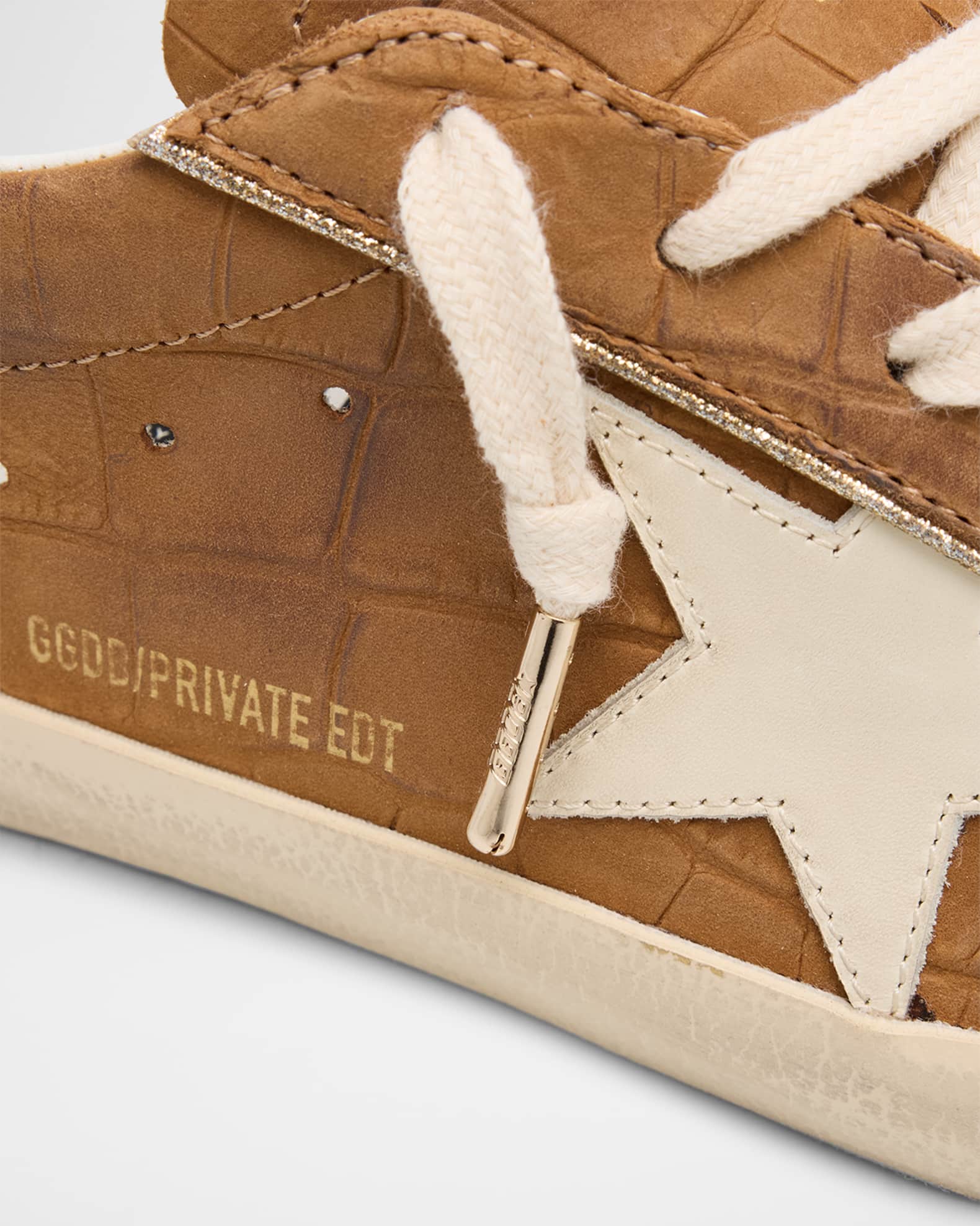 Golden Goose Super-Star Croco Leather Low-Top Sneakers | Neiman Marcus