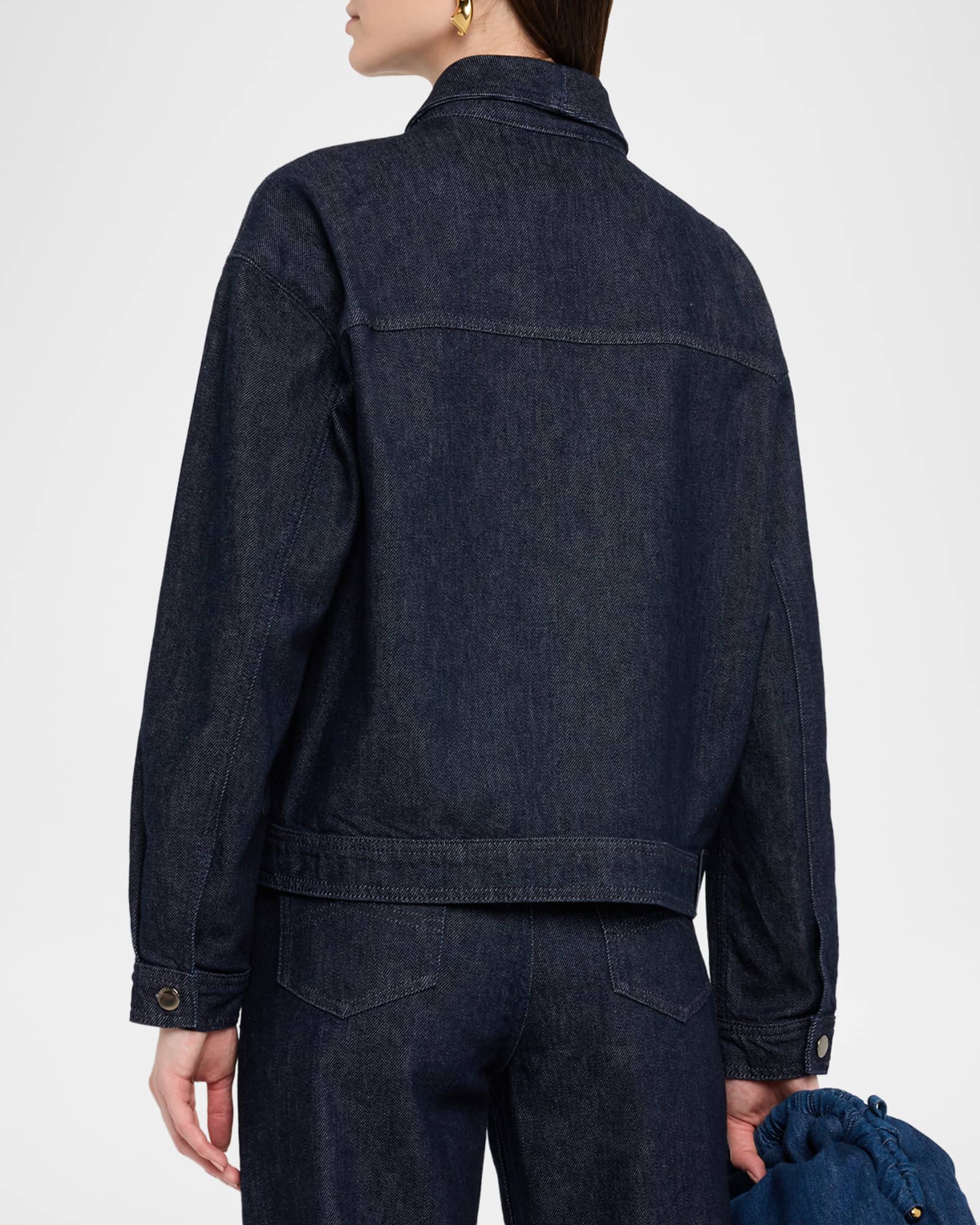 Emporio Armani Shawl-Collar Cotton Denim Jacket | Neiman Marcus