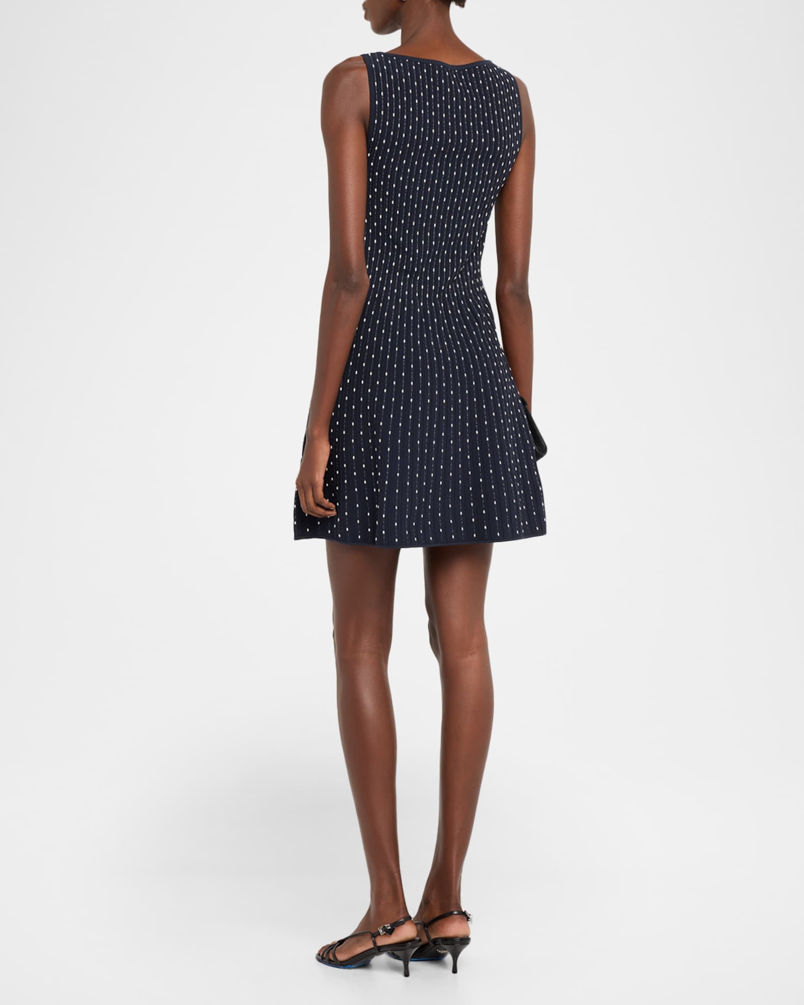 Emporio Armani Women's Dot Sleeveless Fit & Flare Minidress - Blue - Mini Dresses