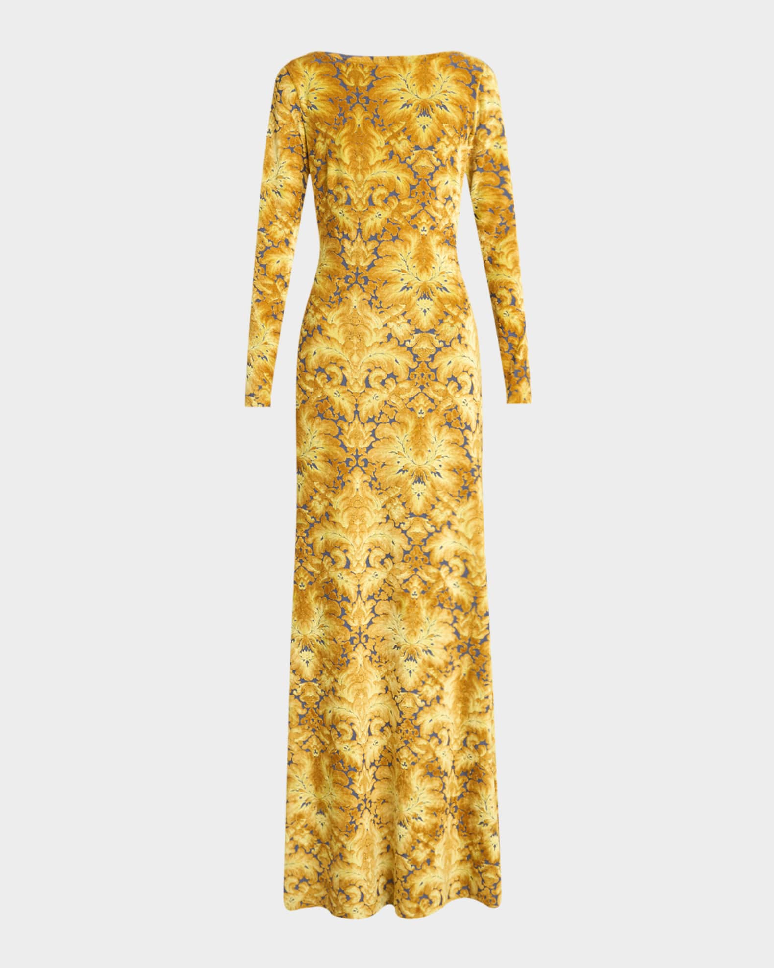 Etro Long-Sleeve Open-Back Maxi Dress | Neiman Marcus