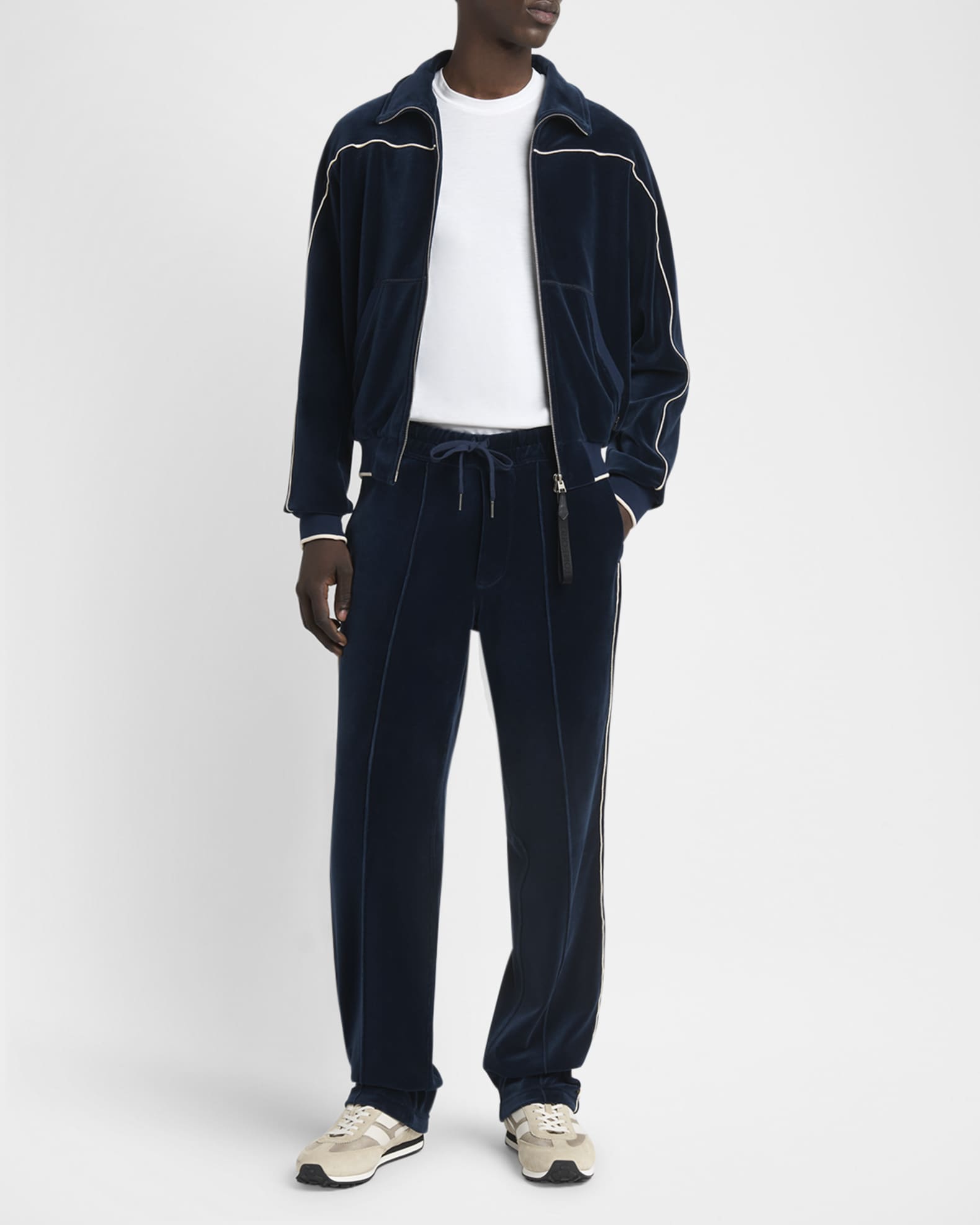 Men's Velour Piped Sweatpants 1