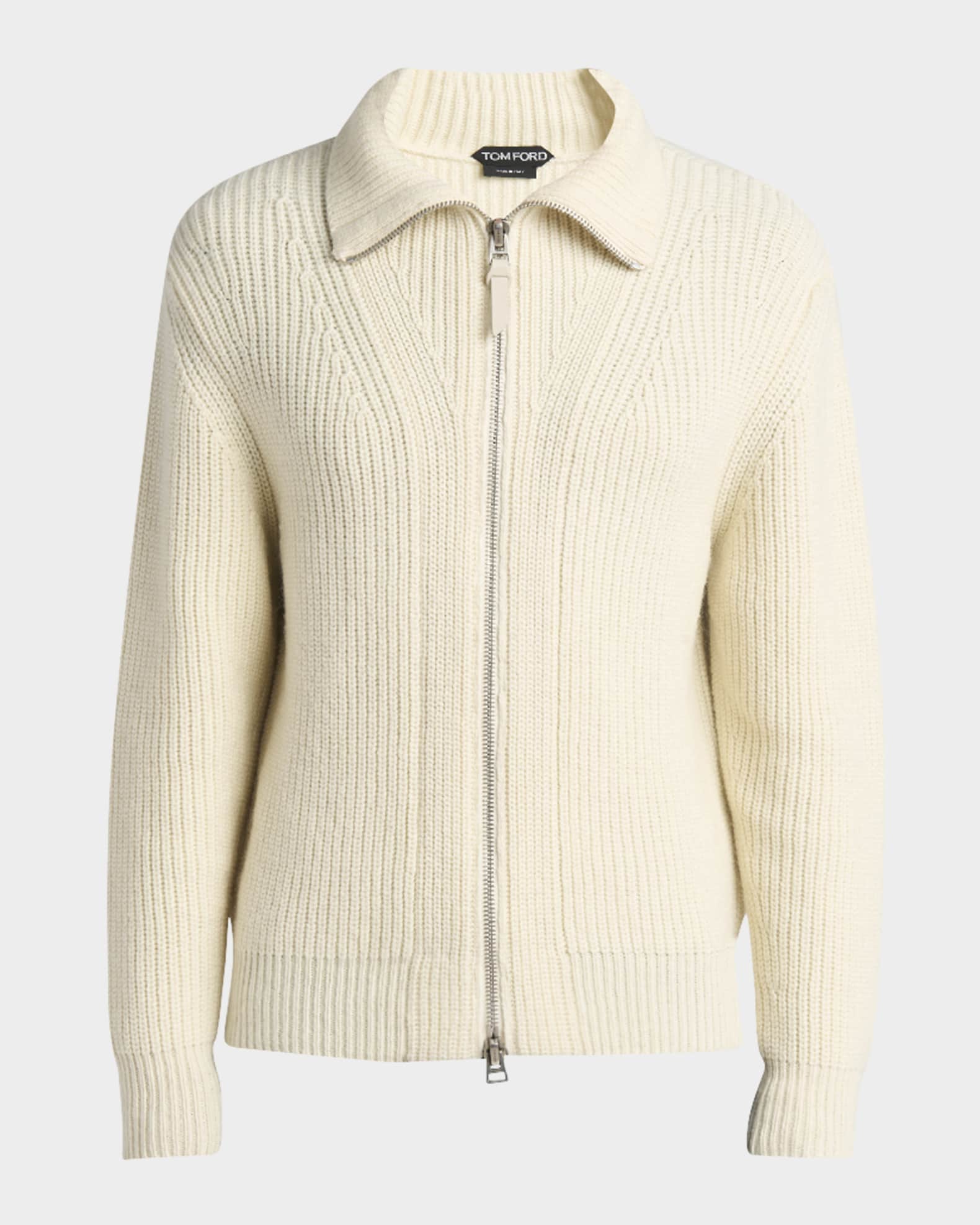 Men's Wool and Mohair Blend Full Zip Sweater 0