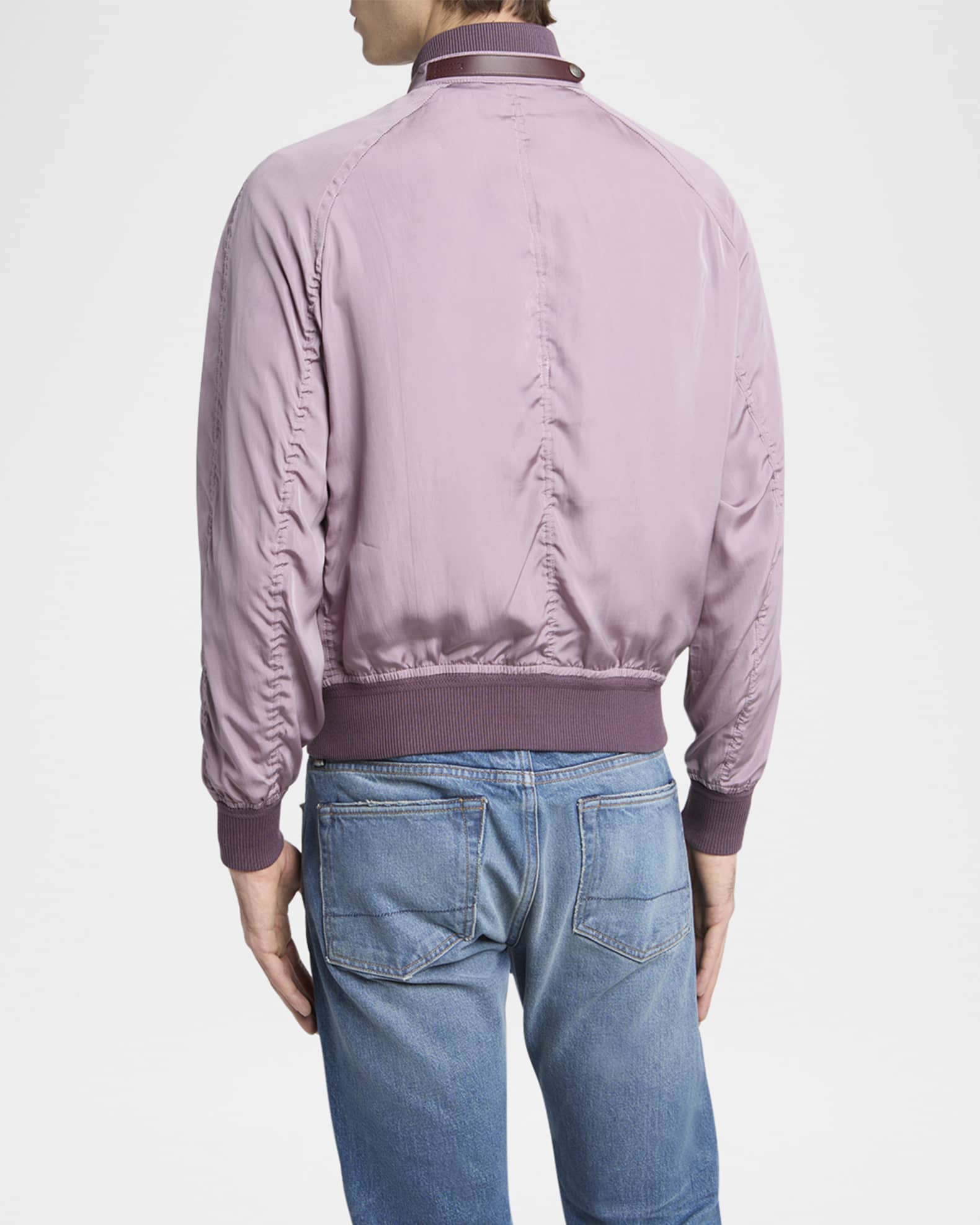 【関税＆送料込み】Tom Ford Knitted Jacket TOM FORD Men's Silk Taffeta Knit Bomber Jacket | Neiman Marcus
