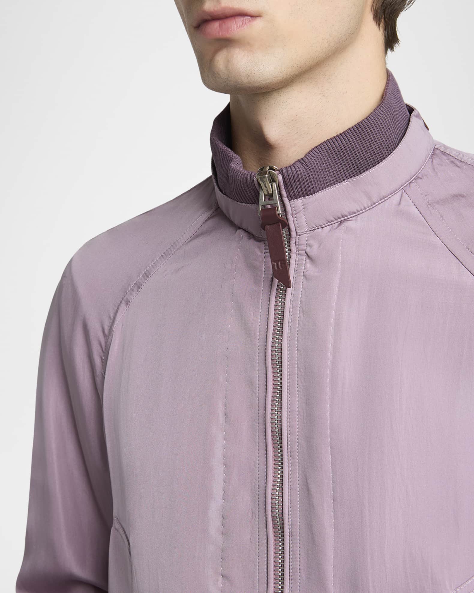 TOM FORD Men's Silk Taffeta Knit Bomber Jacket | Neiman Marcus