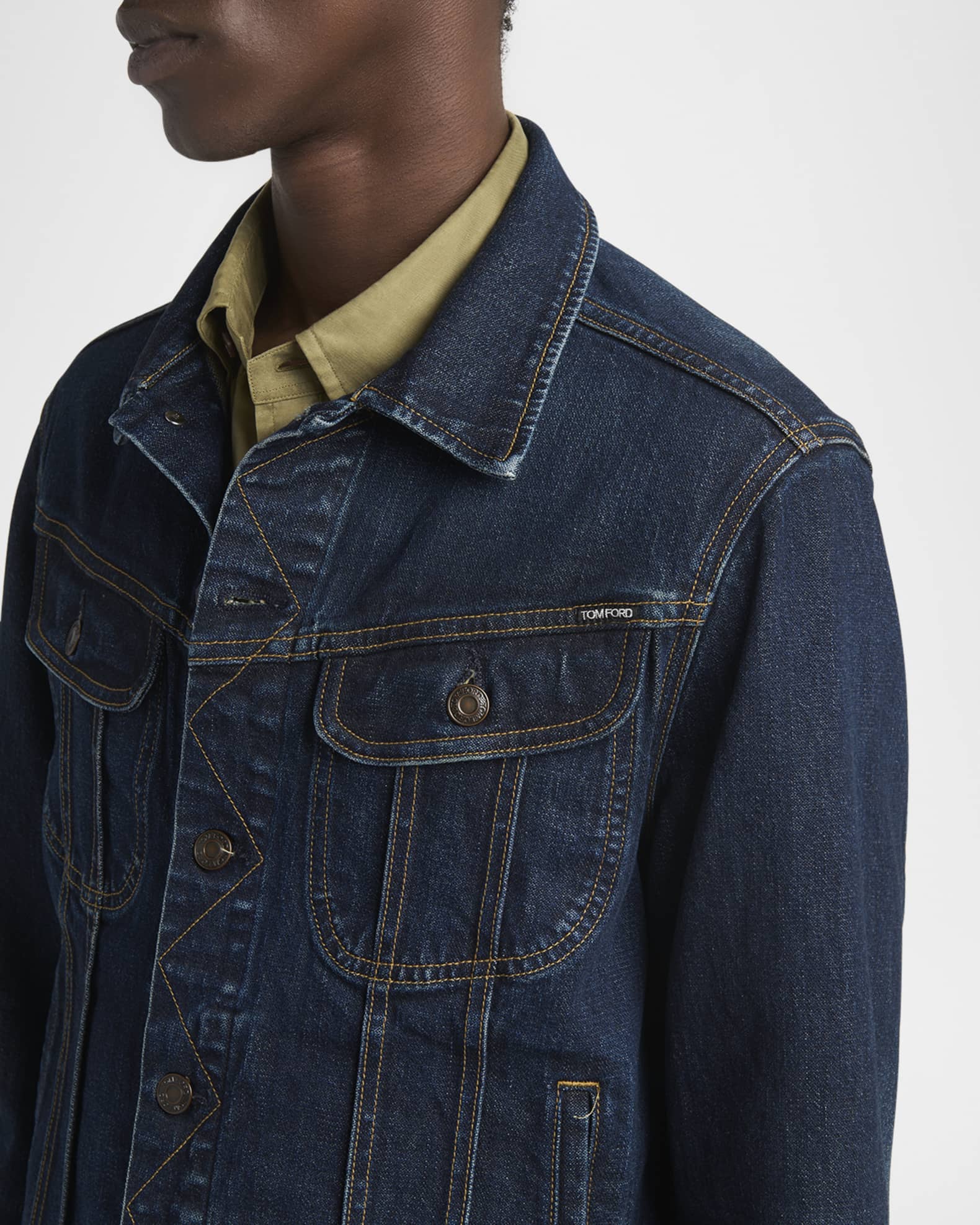 TOM FORD デニムジャケット S ブラック TOM FORD Black Selvedge Denim Jacket TOM FORD