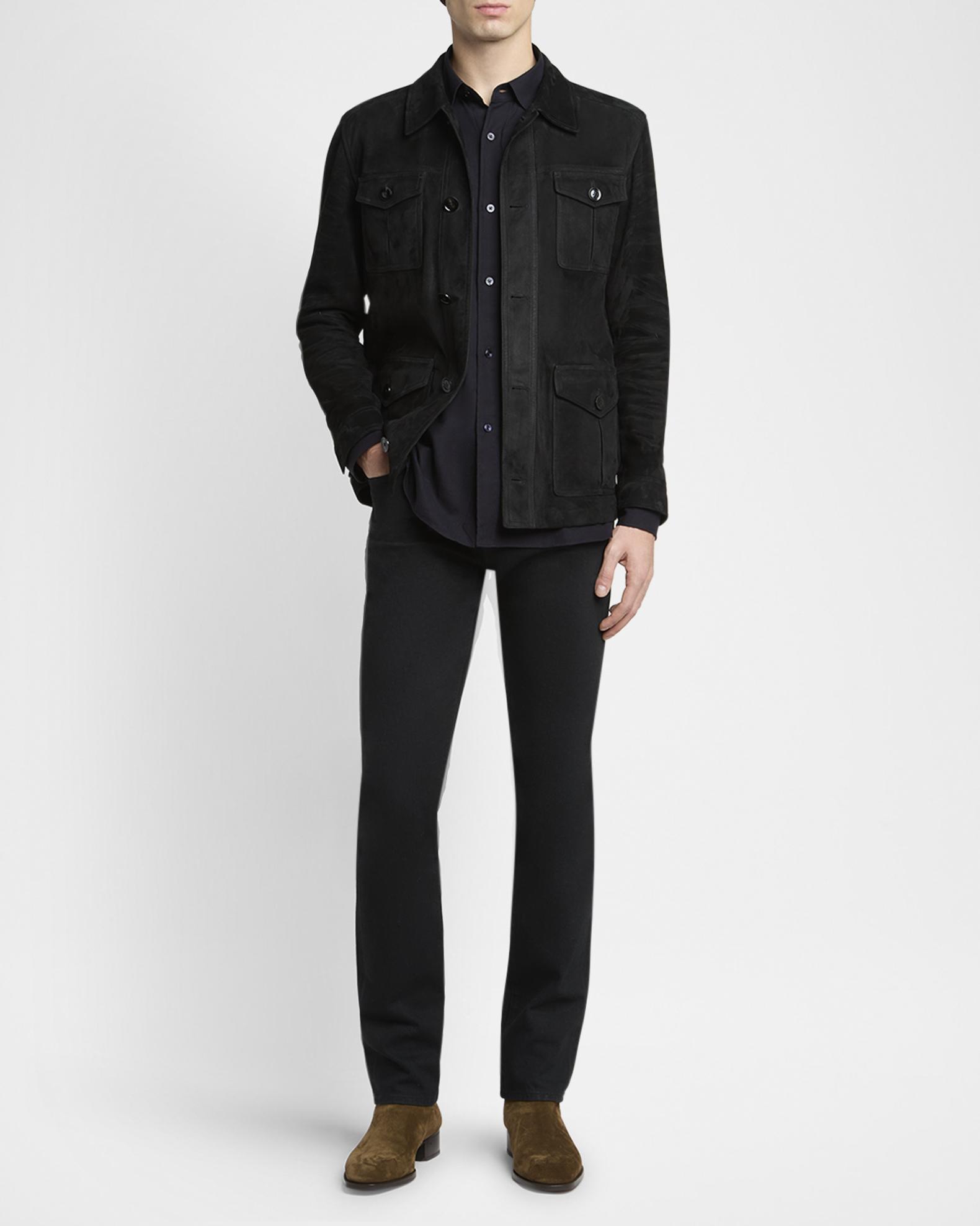 TOM FORD ミリタリージャケット ブラック TOM FORD Men's Suede Four-Pocket Military Jacket | Neiman Marcus