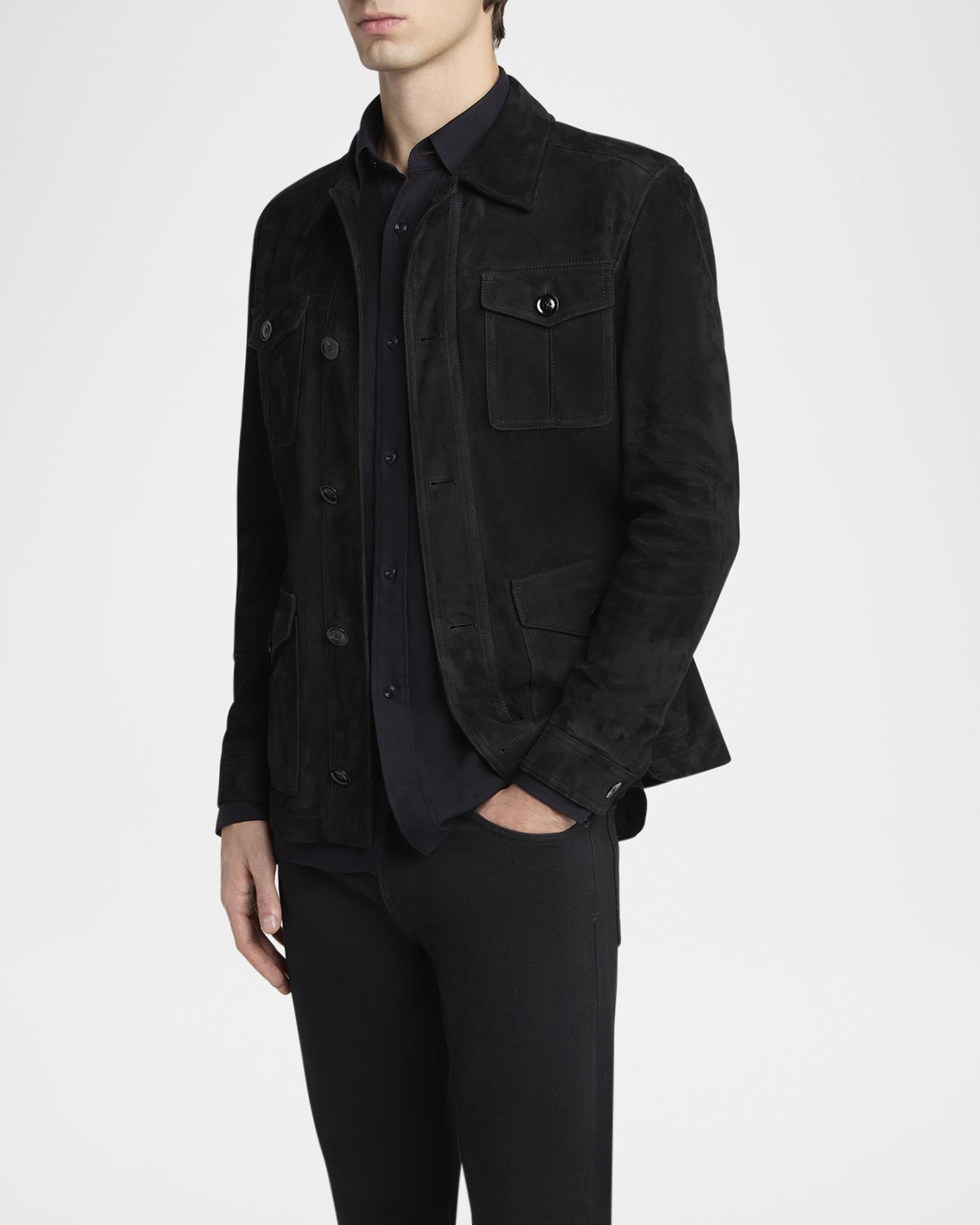 TOM FORD Men's Suede Four-Pocket Military Jacket | Neiman Marcus