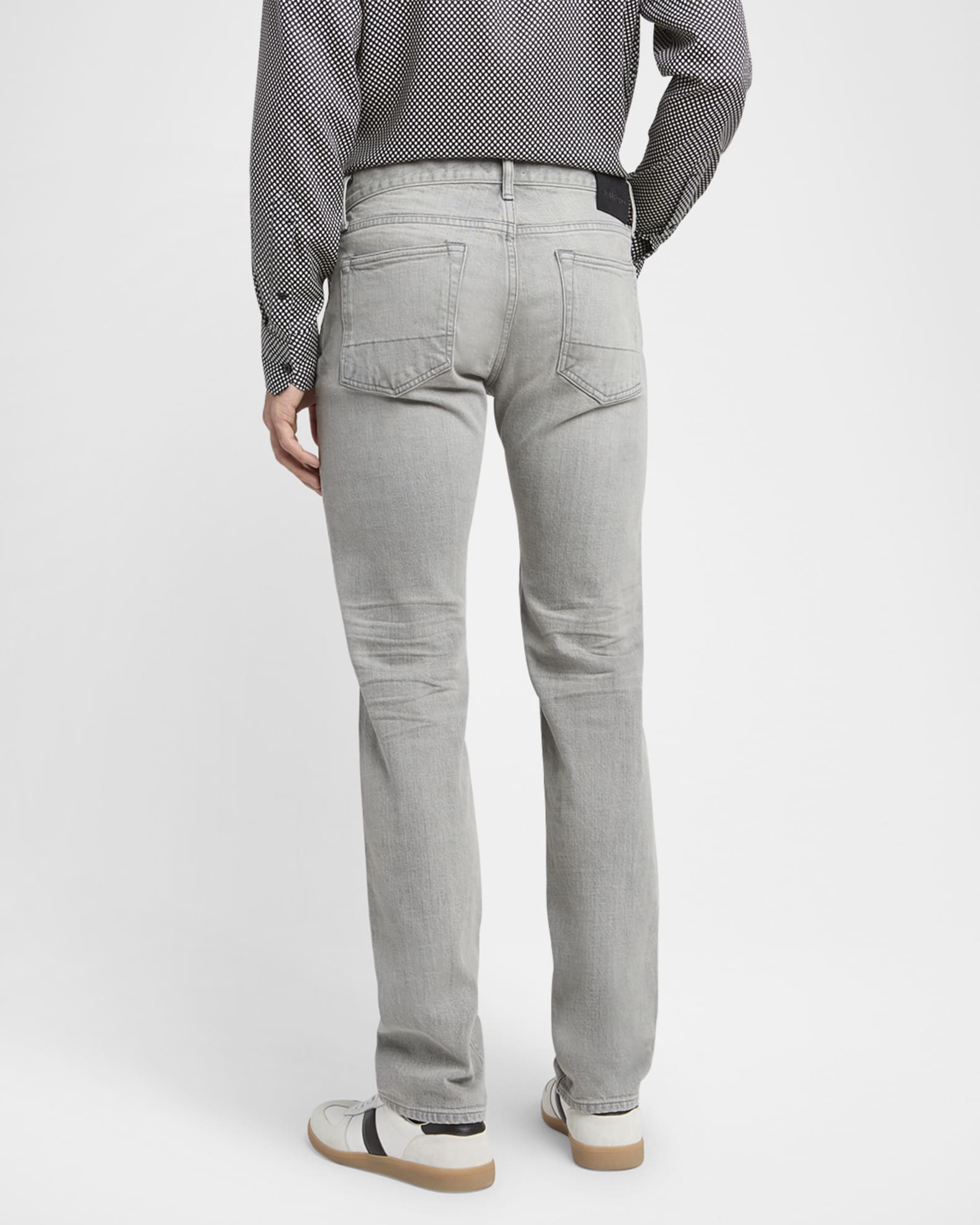 TOM FORD Men's Light Wash Selvedge Straight Fit Jeans, Grey