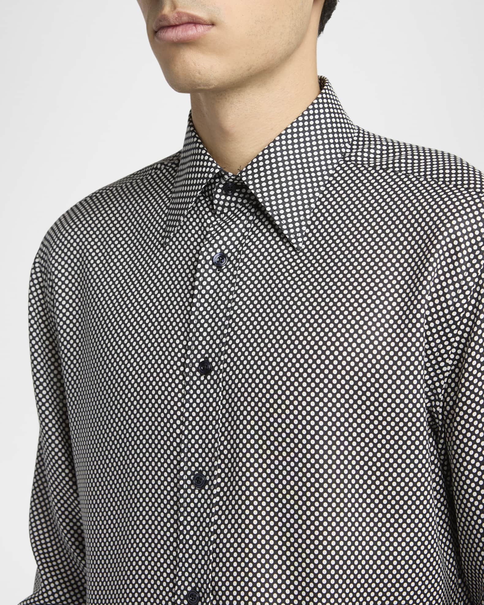 TOM FORD 　ピンホールドレスシャツ　トムフォード TOM FORD Men's Lyocell Graphic Polka Dot Dress Shirt