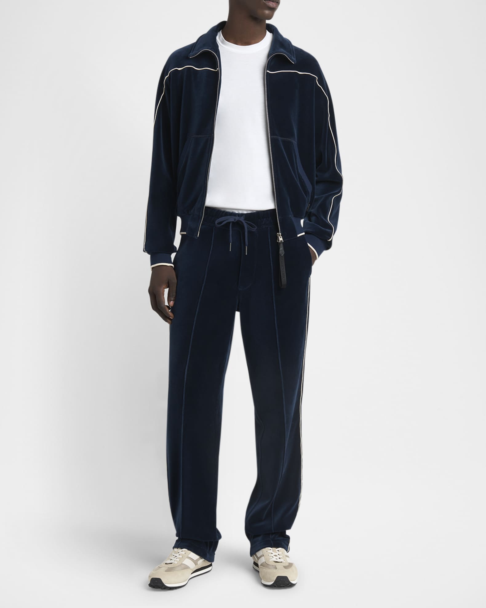 Men's Velour Piped Full-Zip Track Jacket 1