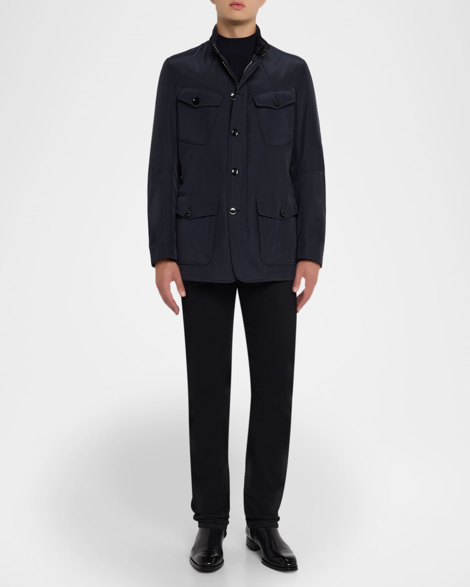 Men's Micro-Ottoman Four-Pocket Military Jacket 1