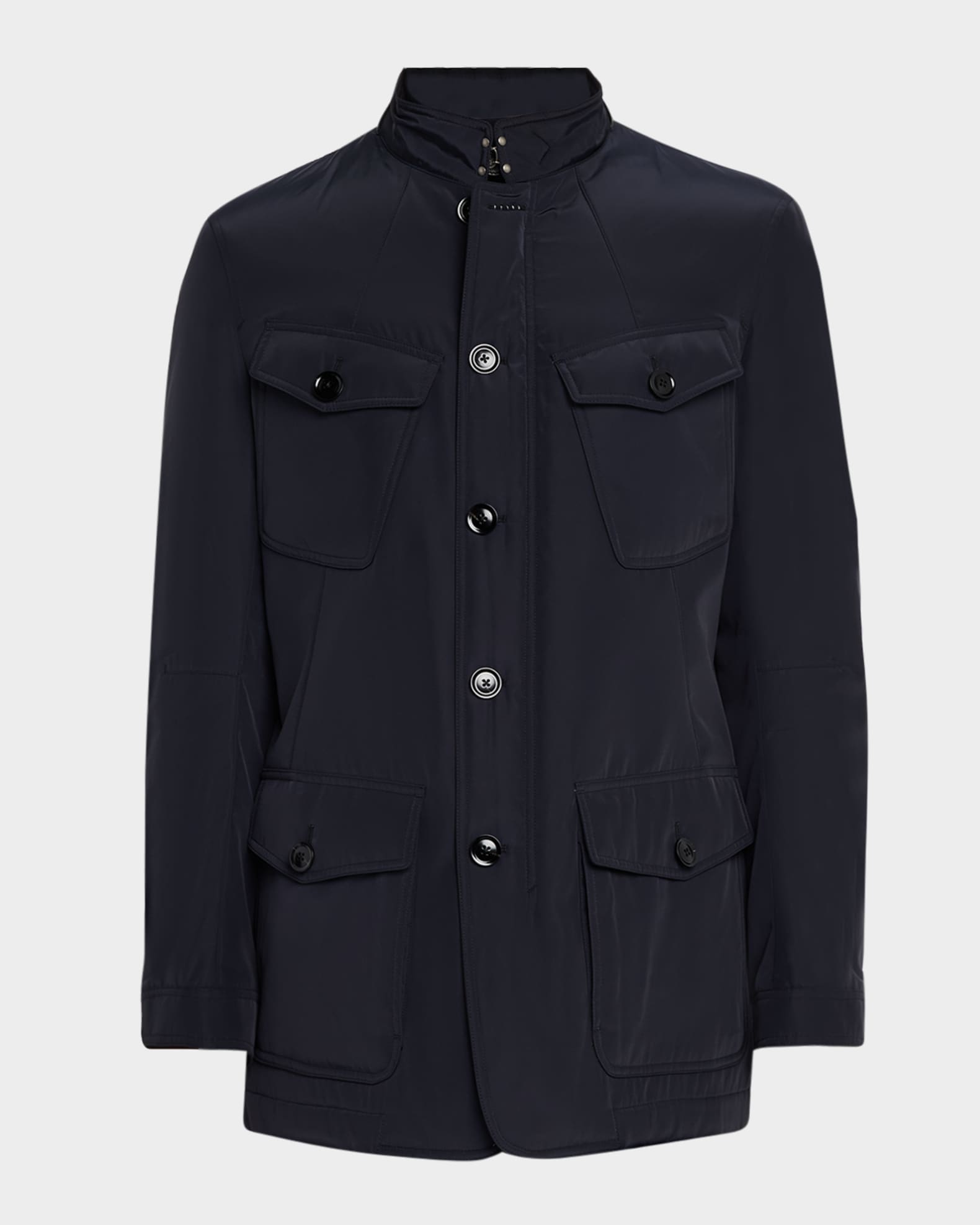 Men's Micro-Ottoman Four-Pocket Military Jacket 0