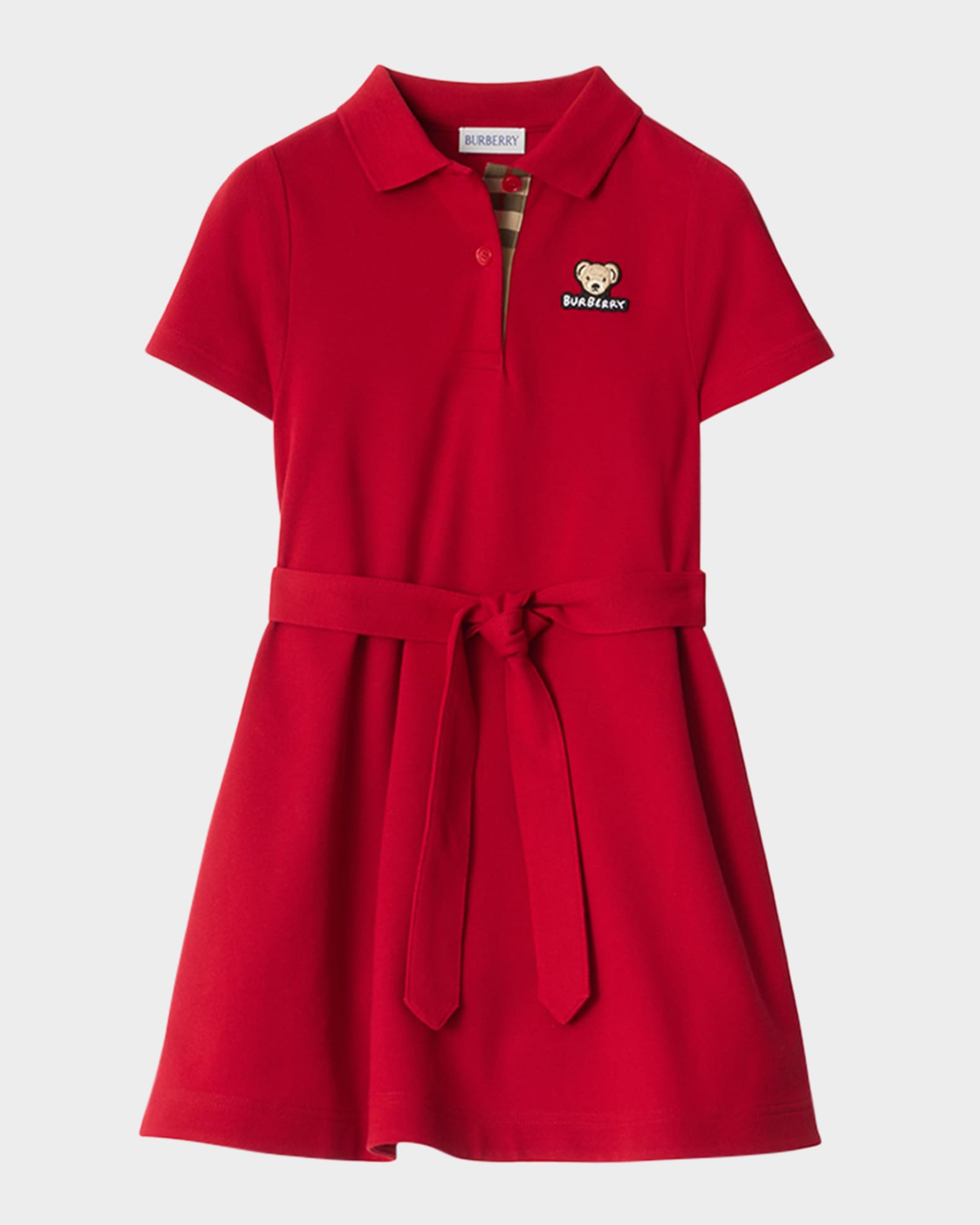 Girl's Astrid Bear Short-Sleeve Polo Dress, Size 3-14 0
