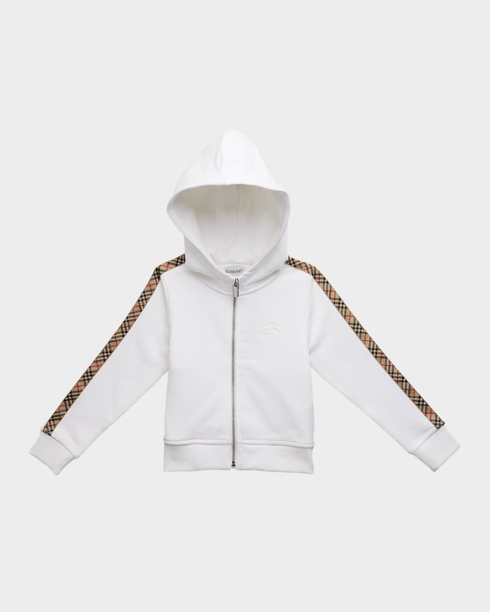 Girl's Elin Check Tape Zipped Hoodie, Size 3-14 0