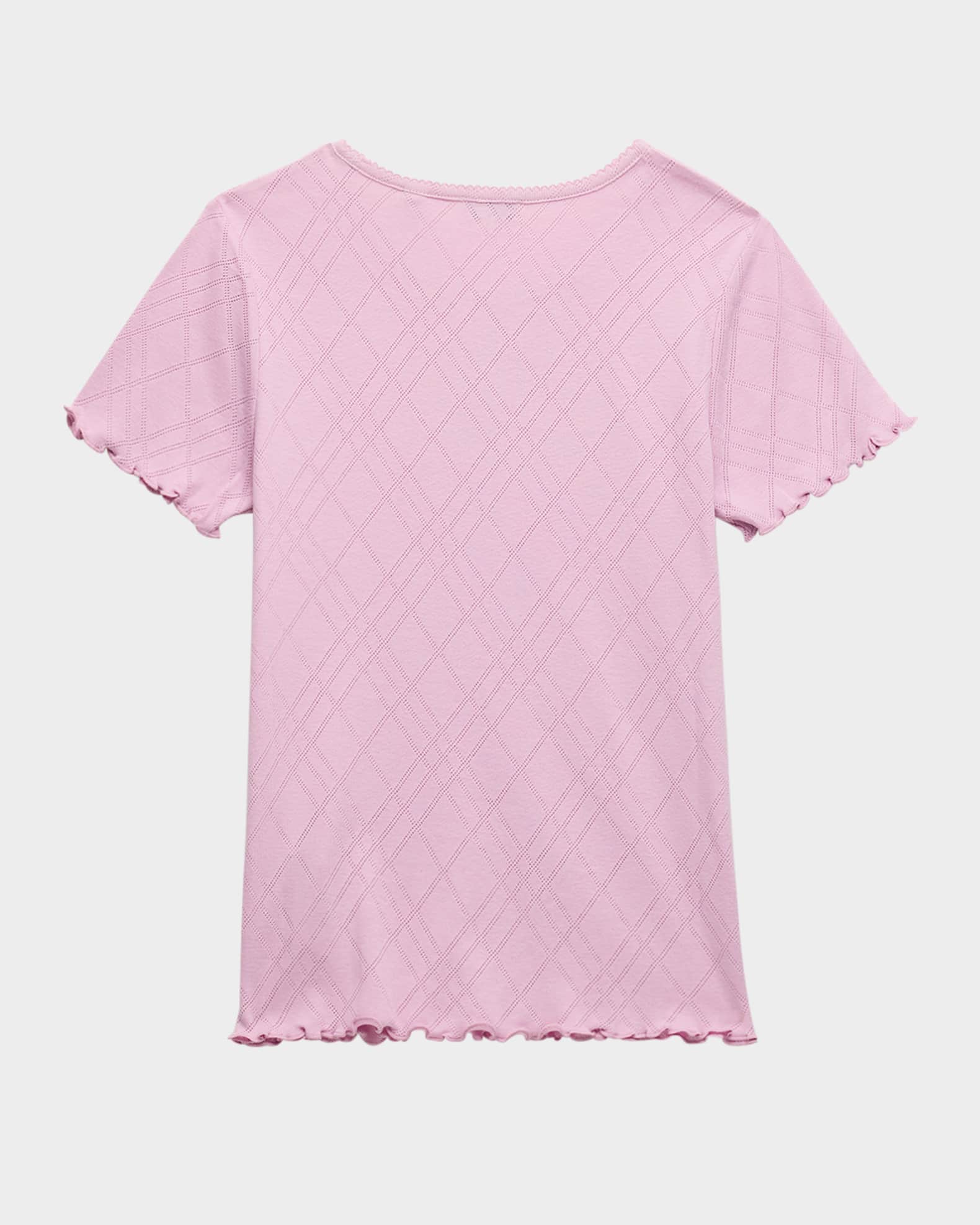 Girl's Penny Bear Short-Sleeve Pointelle T-Shirt, Size 4-14 1