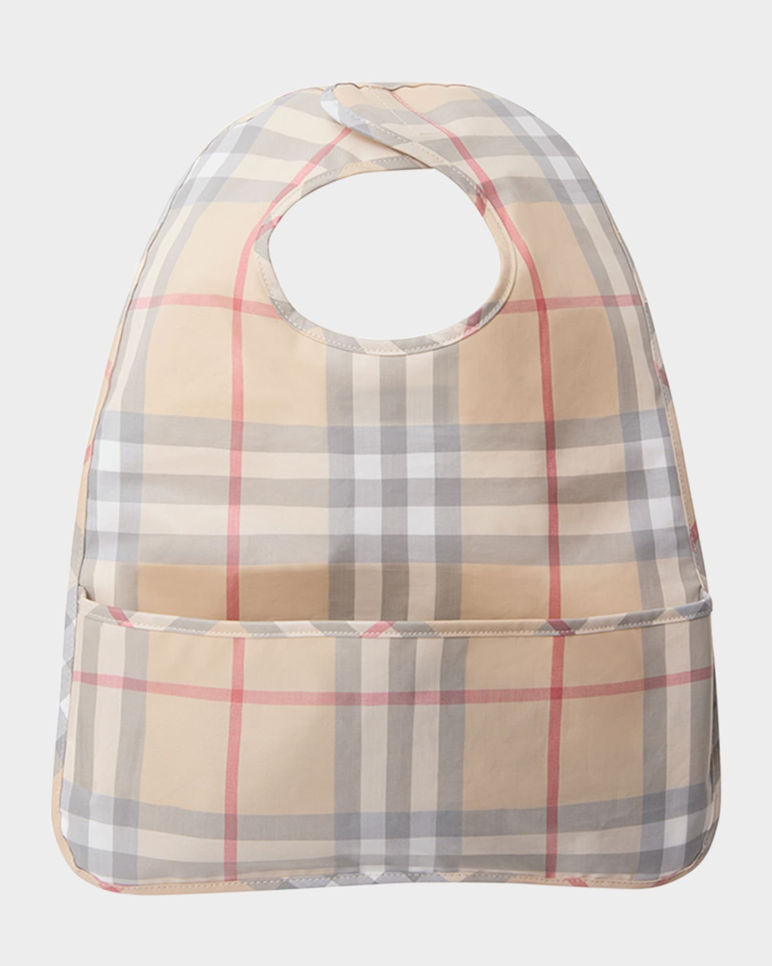 Burberry Kid's Wesley Cotton Check Baby Bib | Neiman Marcus