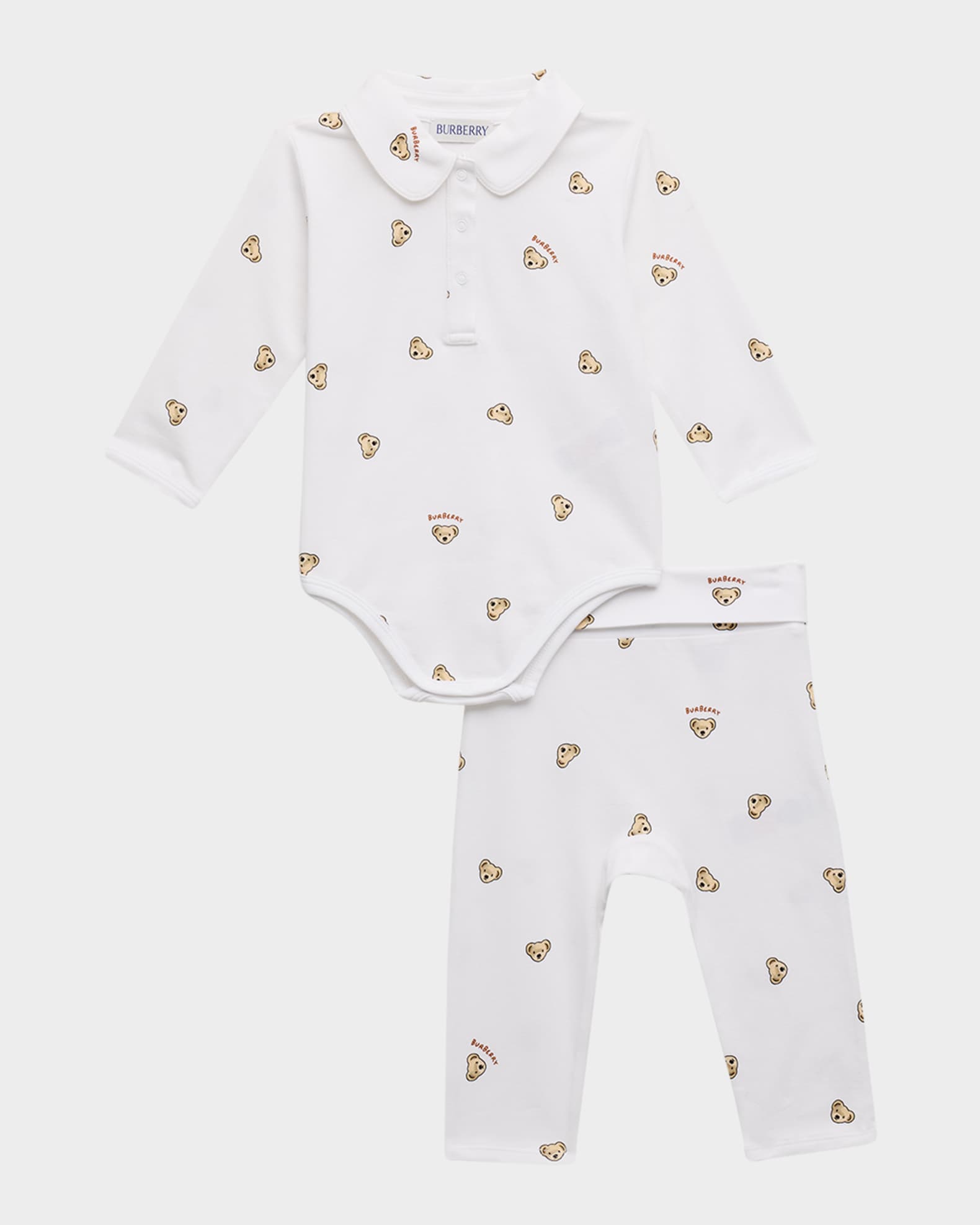 Boy's Gene Bear-Print Bodysuit & Pants Gift Box, Size Newborn-6M 0