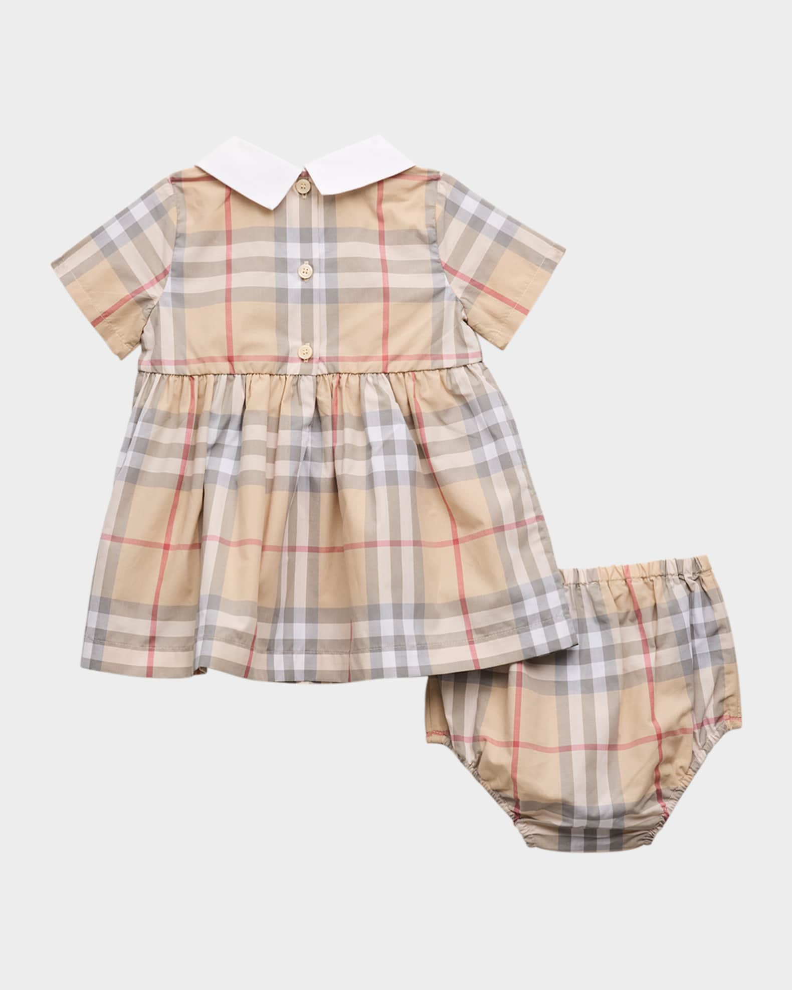 Girl's Geraldine Cotton Poplin Check Dress & Bloomers, Size Newborn-18M 1