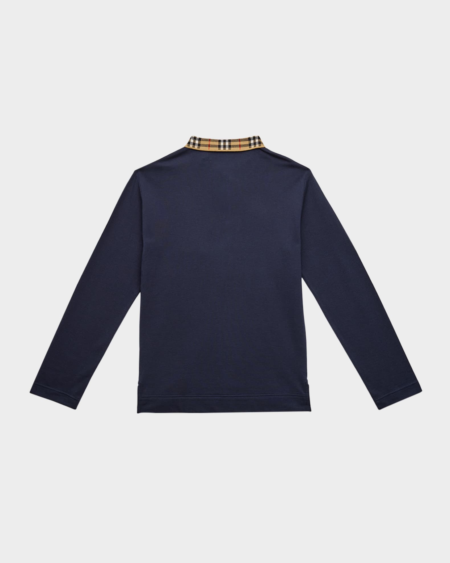 Burberry Boy's Johane Check-Collar Polo Shirt, Size 3-14 | Neiman