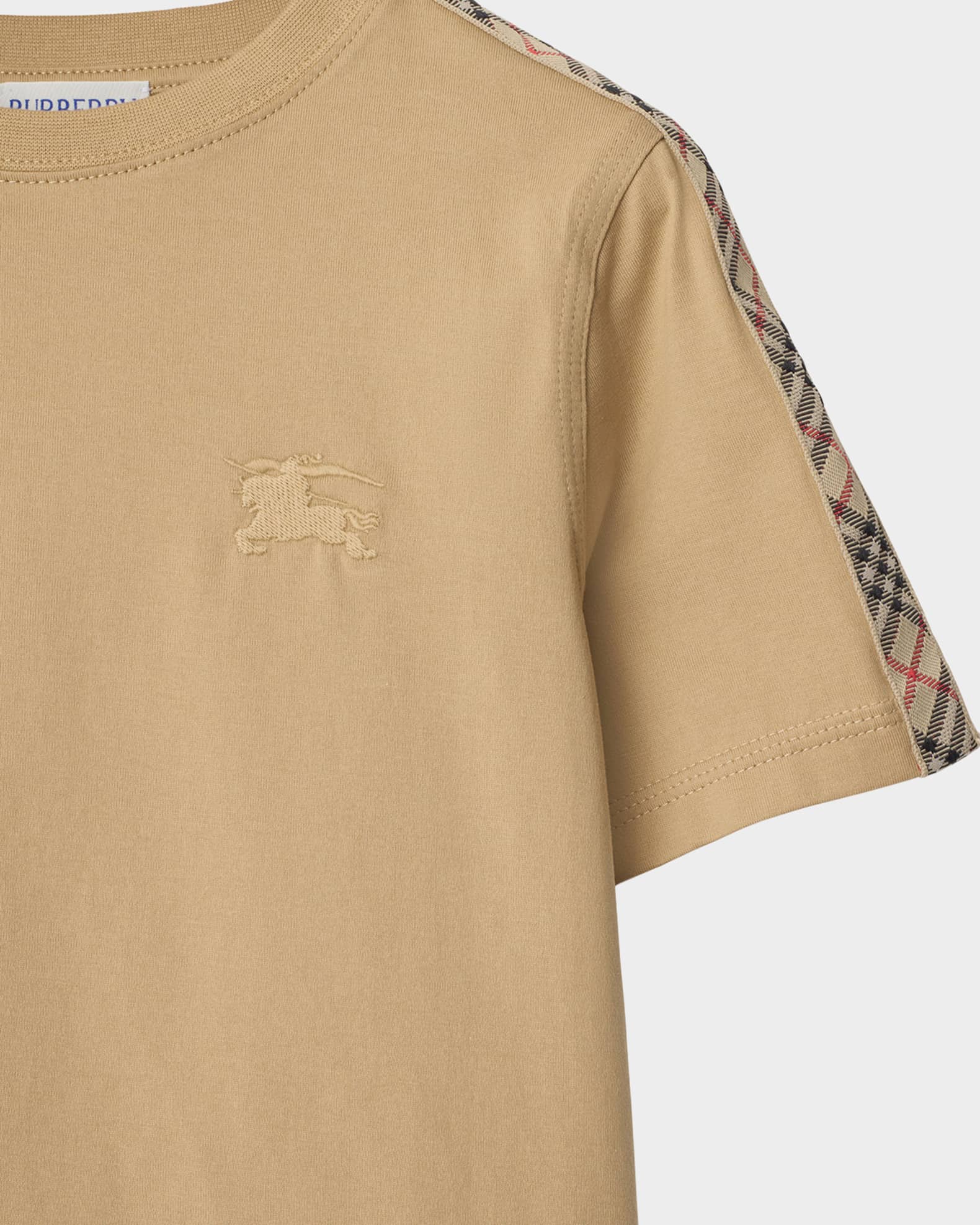 Burberry Boy's Cedar Check Tape Short-Sleeve T-Shirt, Size 4