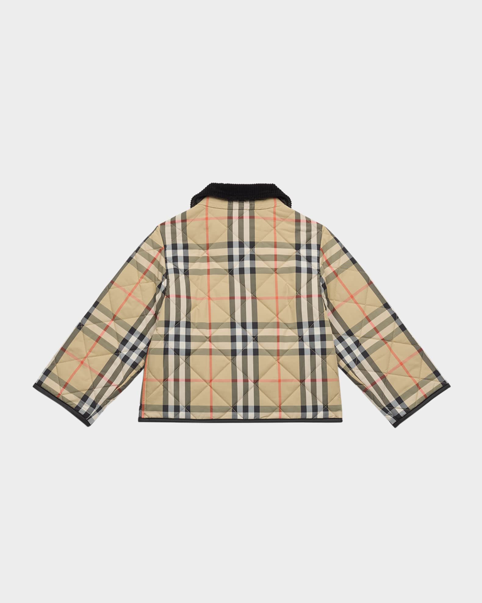 Burberry Boy's Milo Check Quilted Jacket, Size 12M-2T | Neiman Marcus