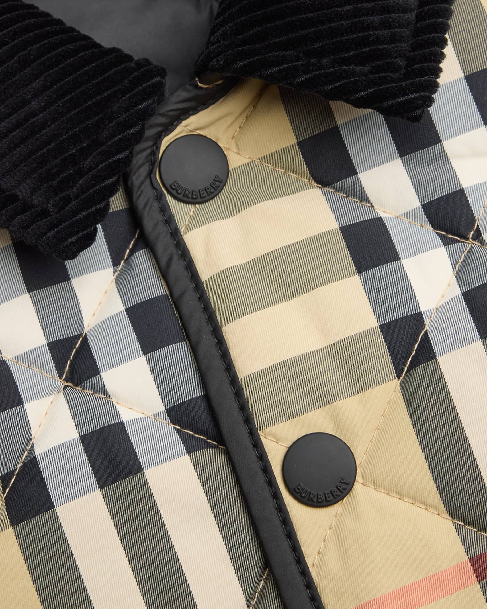 Burberry Boy's Milo Check Quilted Jacket, Size 12M-2T