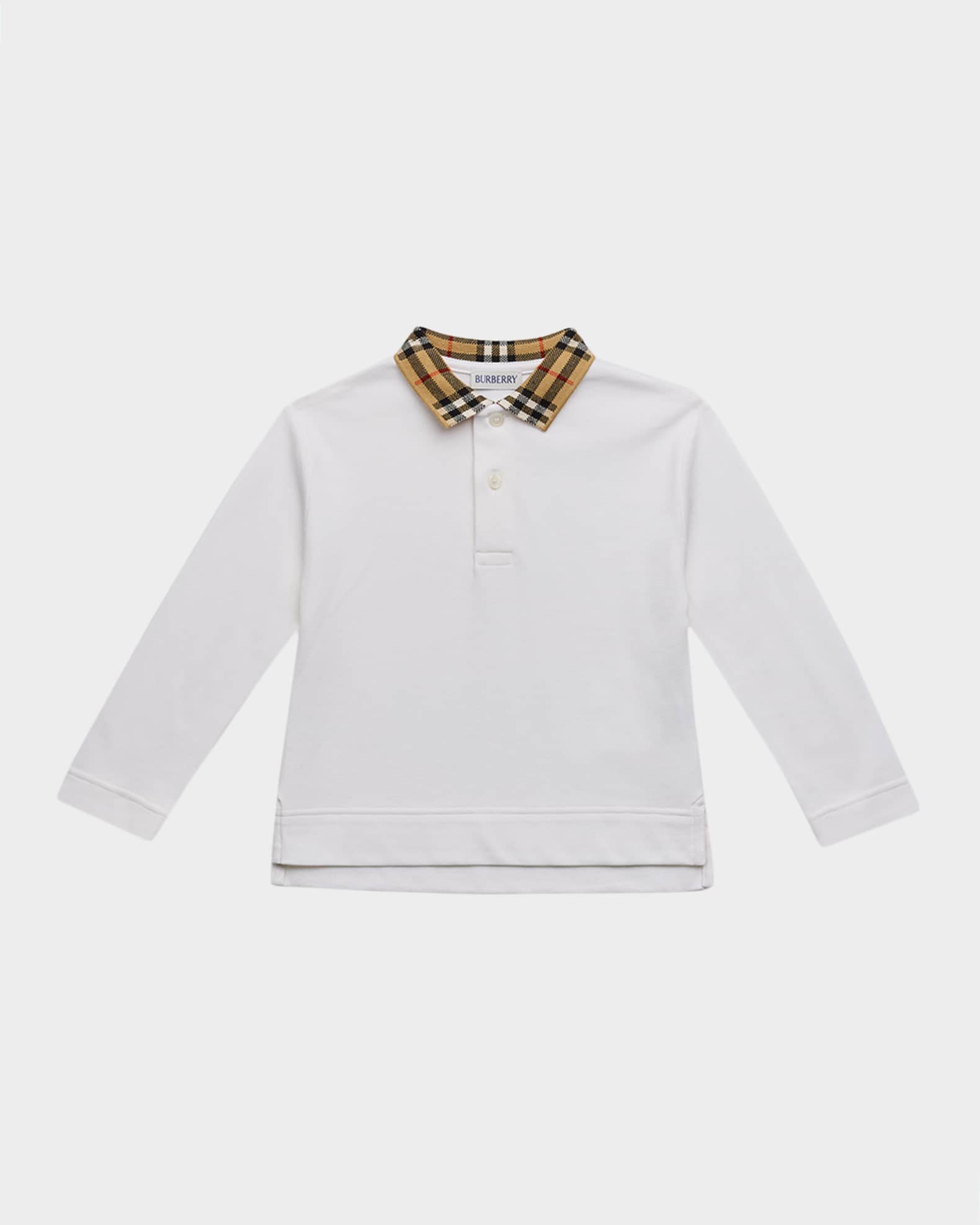 Burberry Baby Boys Johane Check Collar Polo Shirt in Black