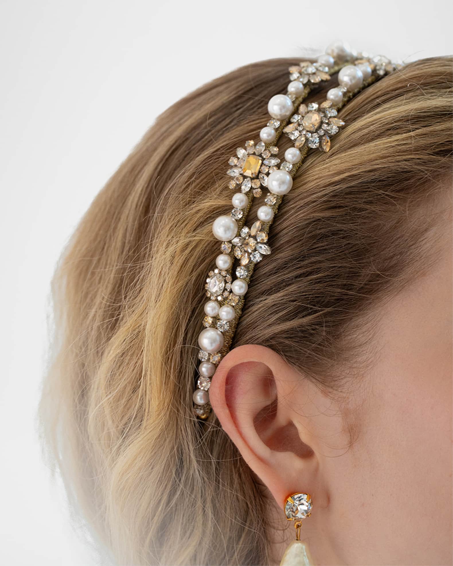 【Jennifer Behr】 マノン ヘッドバンド カチューシャ Manon Headband -- Crystal Pearl – Jennifer Behr LLC