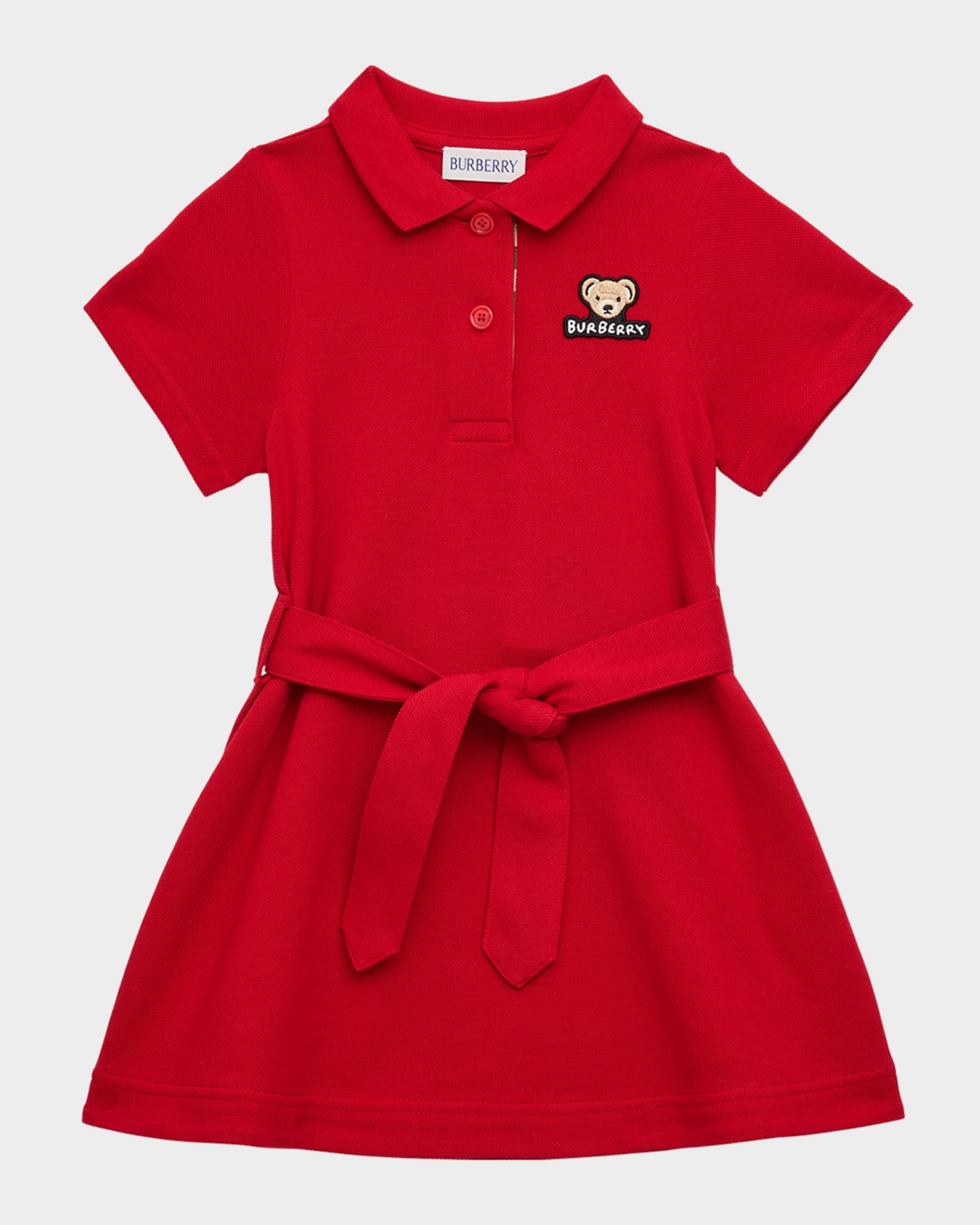Girl's Astrid Bear Patch Polo Dress, Size 6M-2 0