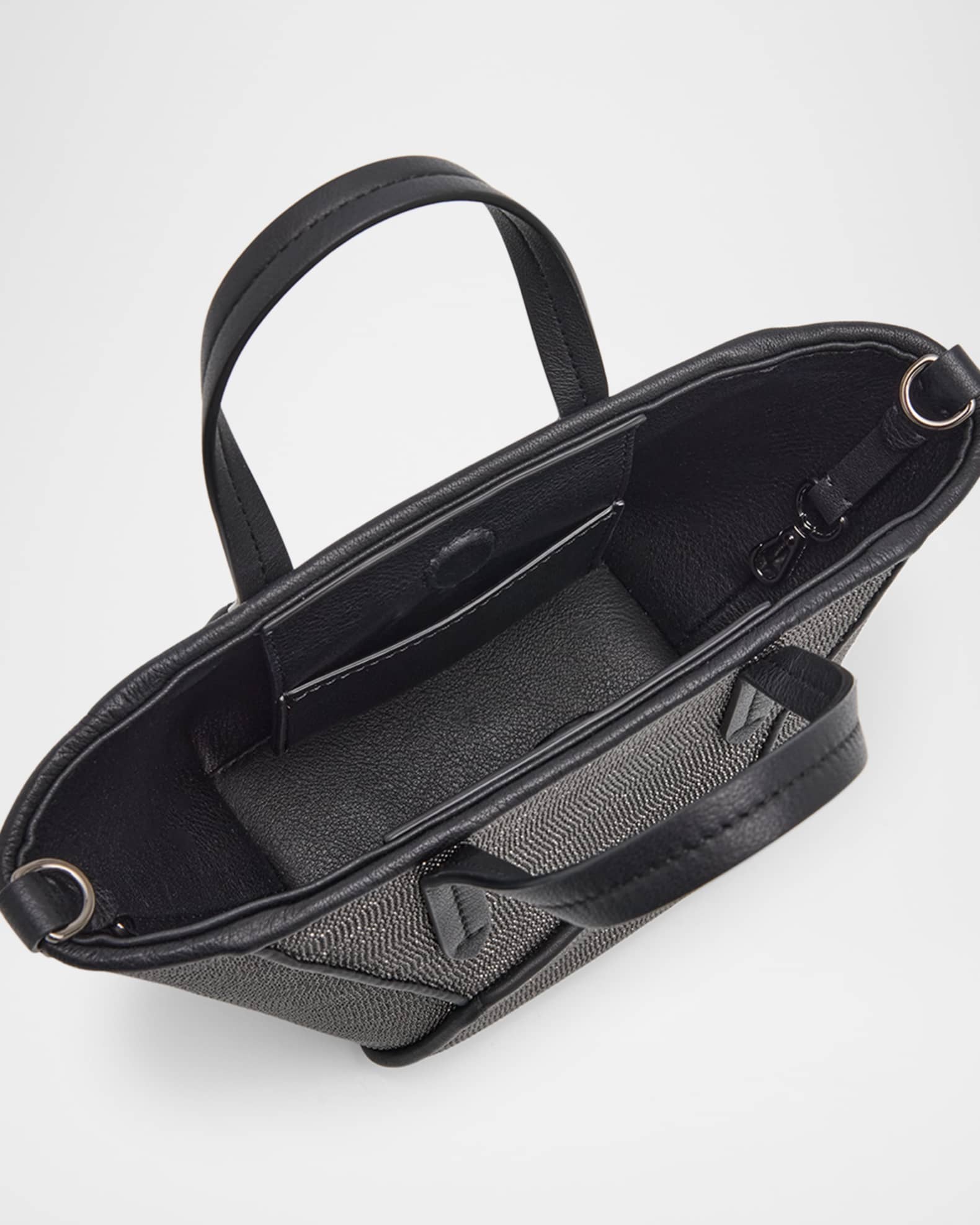 トートバッグ BRUNELLO CUCINELLI BC DUO MINI TOTE BAG IN LAMINATED LEATHER Brunello Cucinelli Duo All Over Monili Leather Mini Tote Bag