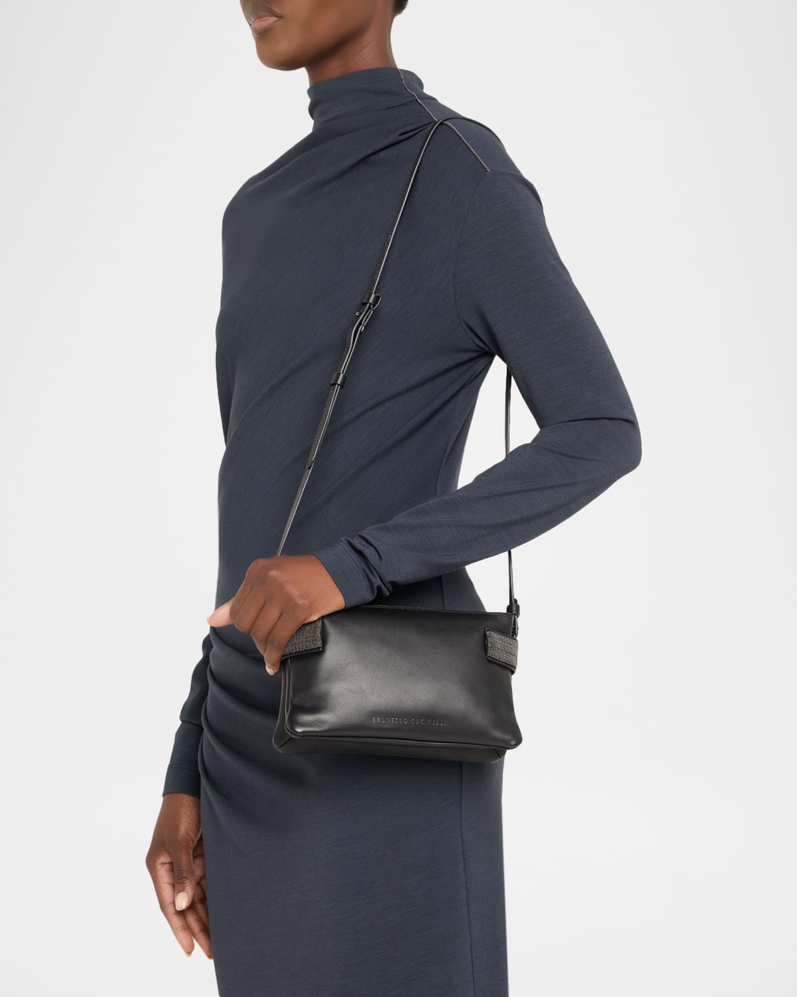 Brunello Cucinelli Essence Mini Leather Shoulder Bag | Neiman Marcus