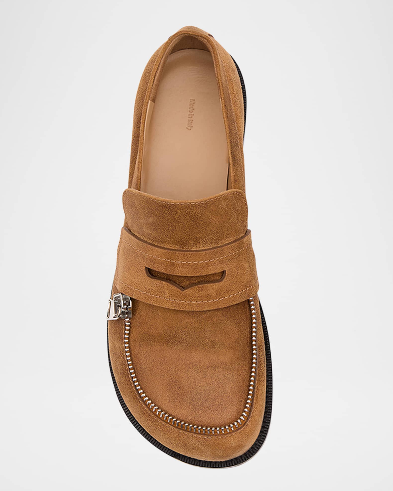 【JW ANDERSON】スエード プラットフォーム ペニーローファー JW Anderson Suede Biker Penny Loafers | Neiman Marcus