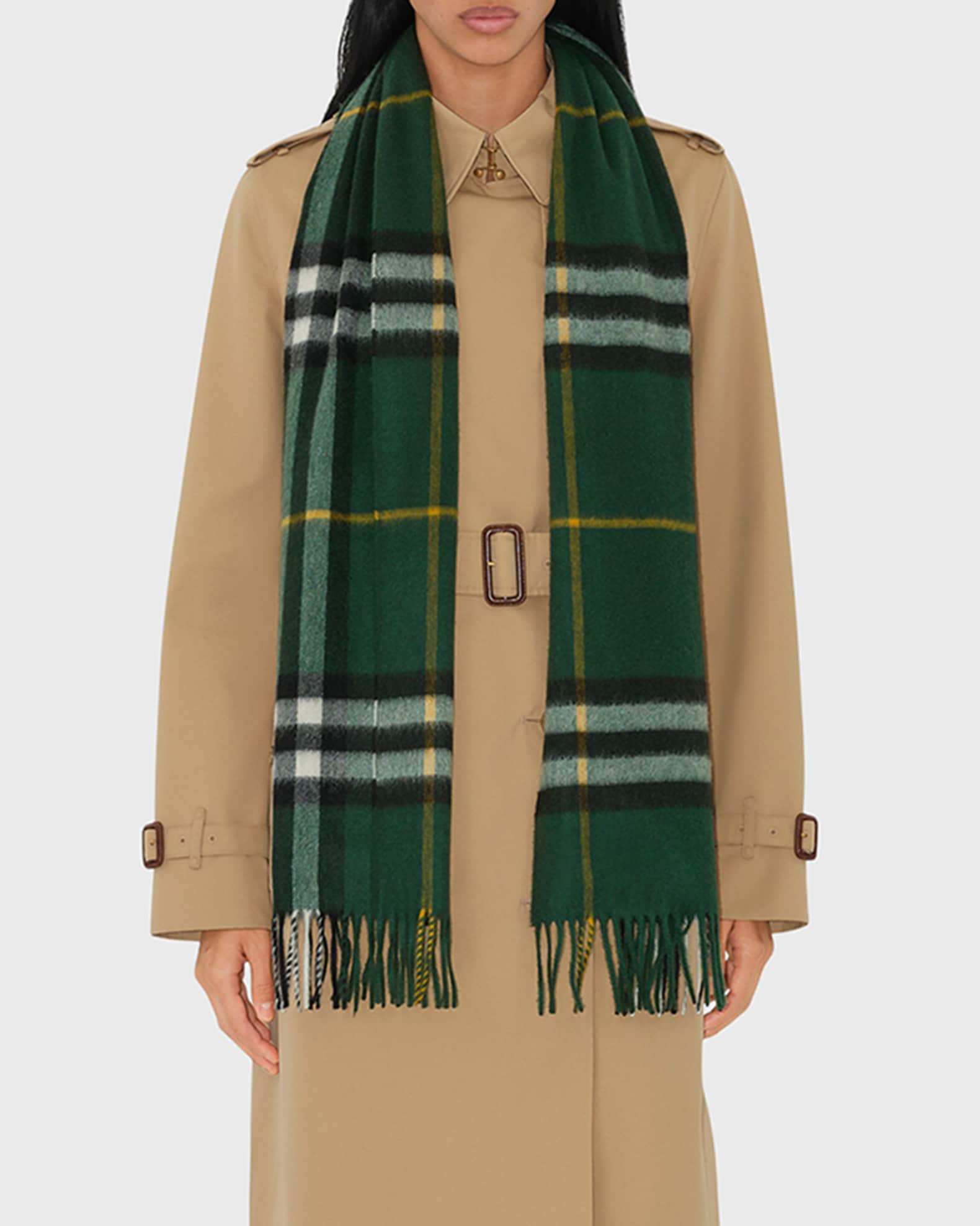 Burberry Giant Check Cashmere Scarf | Neiman Marcus