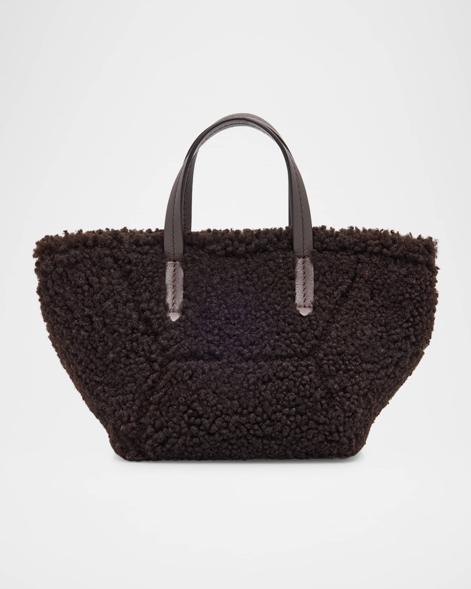 Duo Shearling Mini Shopper Tote Bag 0