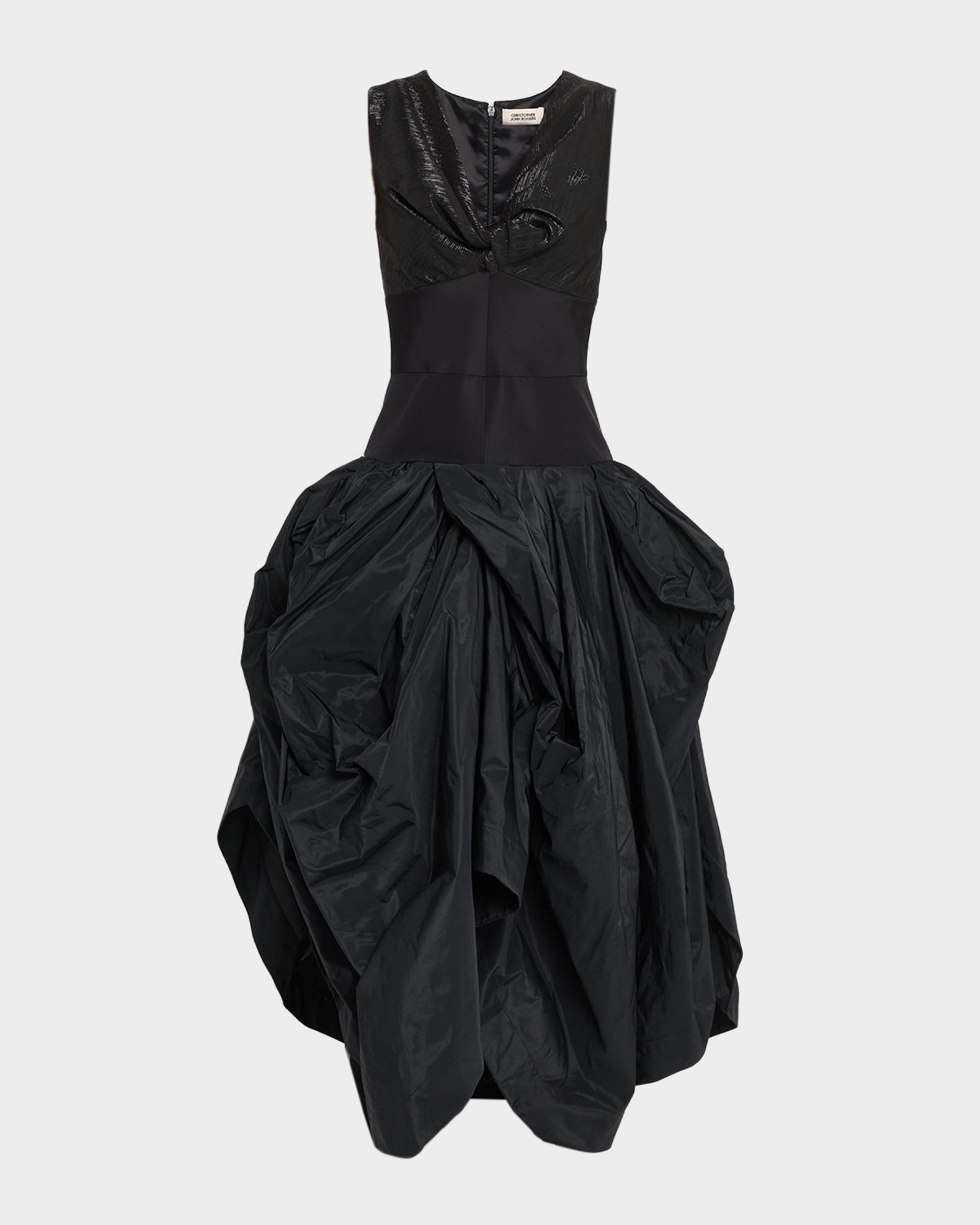 christopher john rogers maxi dress Christopher John Rogers Strapless Polka-dot Knitted Maxi Dress - Women - Black Dresses